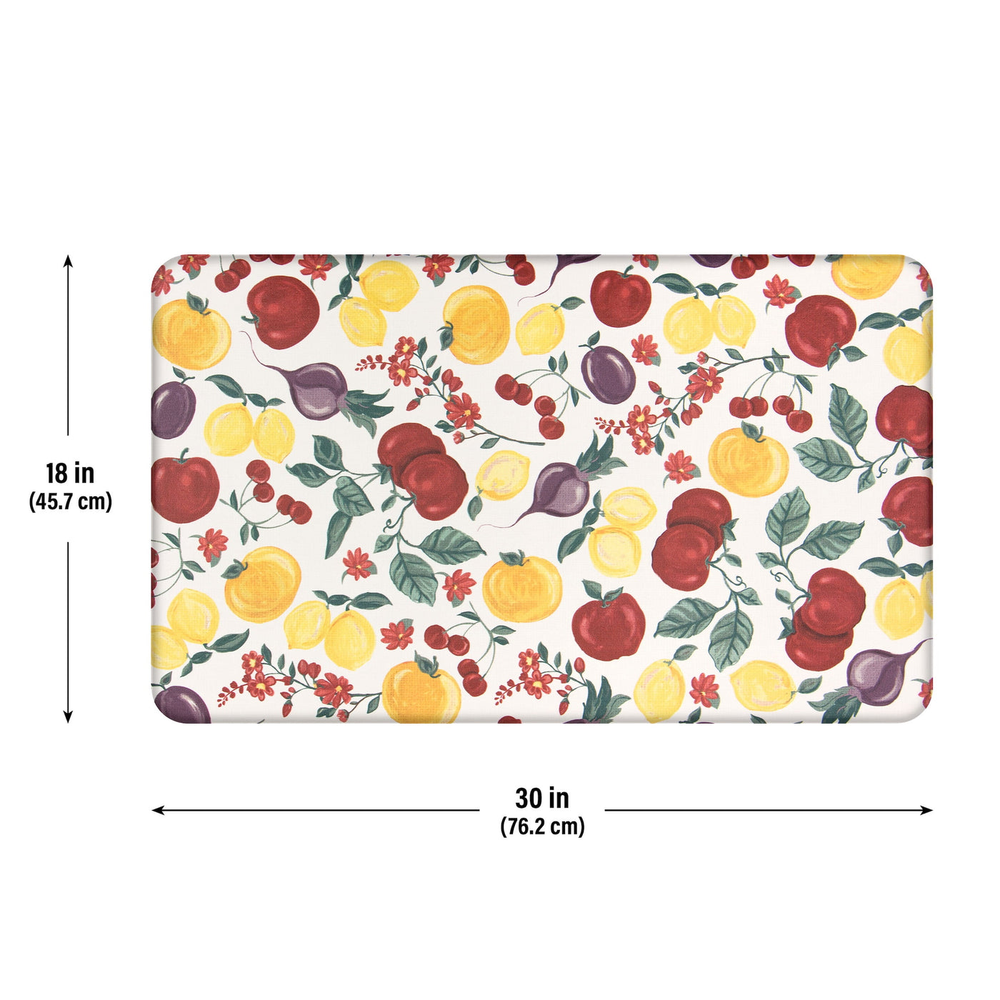 18" X 30" Fruit Design Anti-fatigue Cushioned Kitchen Mat, for Everyday Home Kitchen Cooking, Storage and Organization