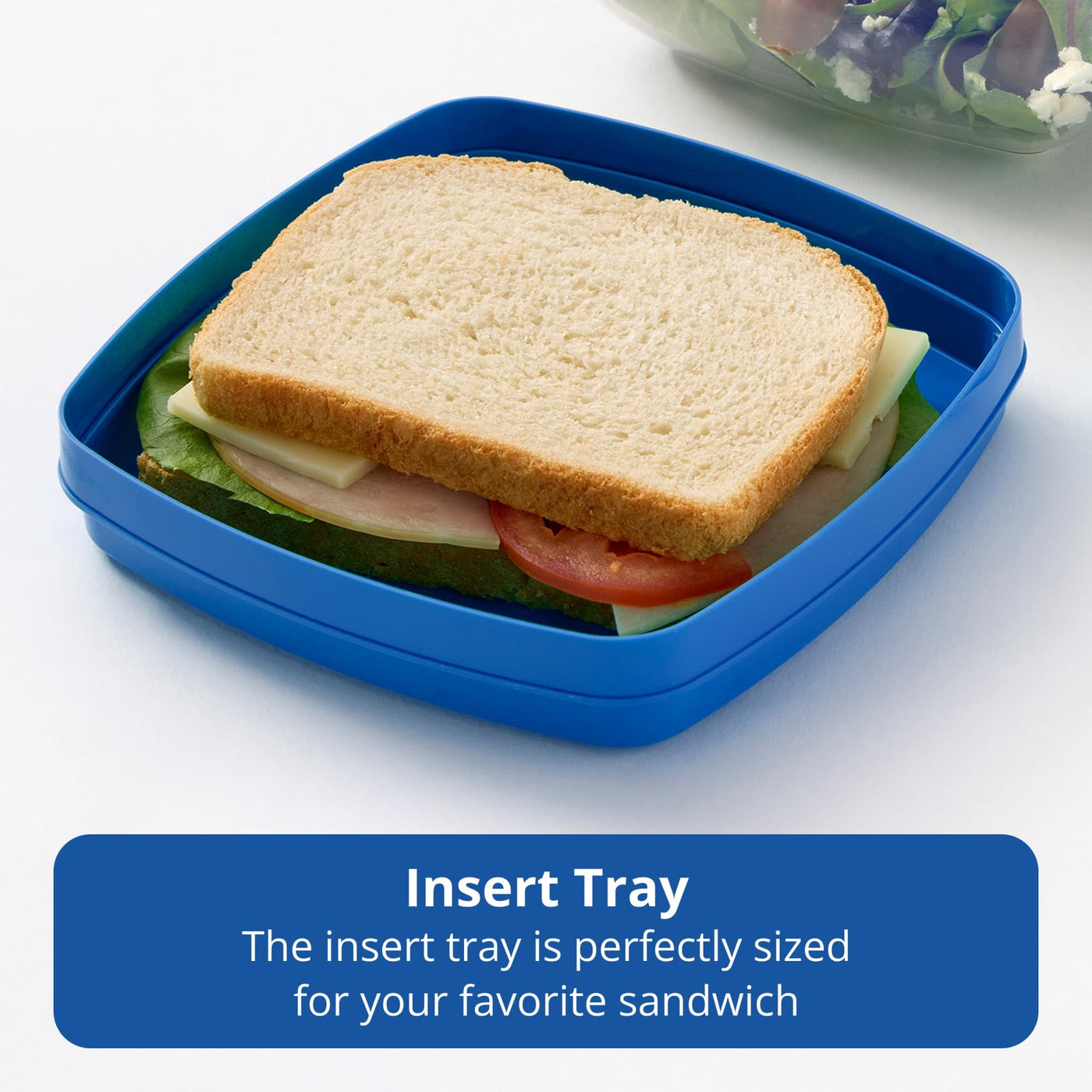 Rubbermaid Pack and Go 1.63 L Salad and Sandwich Container, Meal Prep Container with Secure Seal Lid
