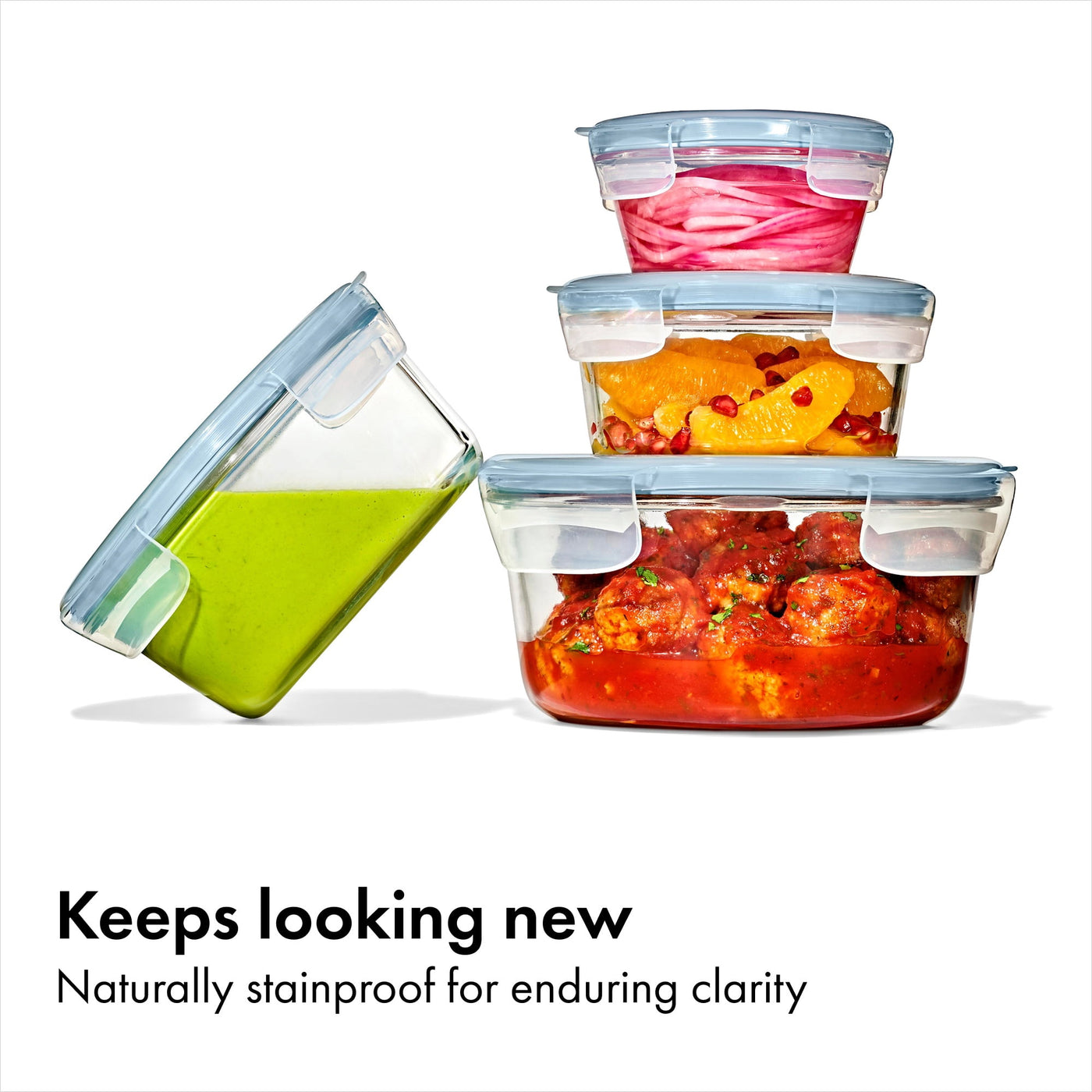 Smart Seal 2-Cup Round Glass Food Storage Container, Arctic Blue, for Pantry Organization, Meal Prep and Dry Food Storage