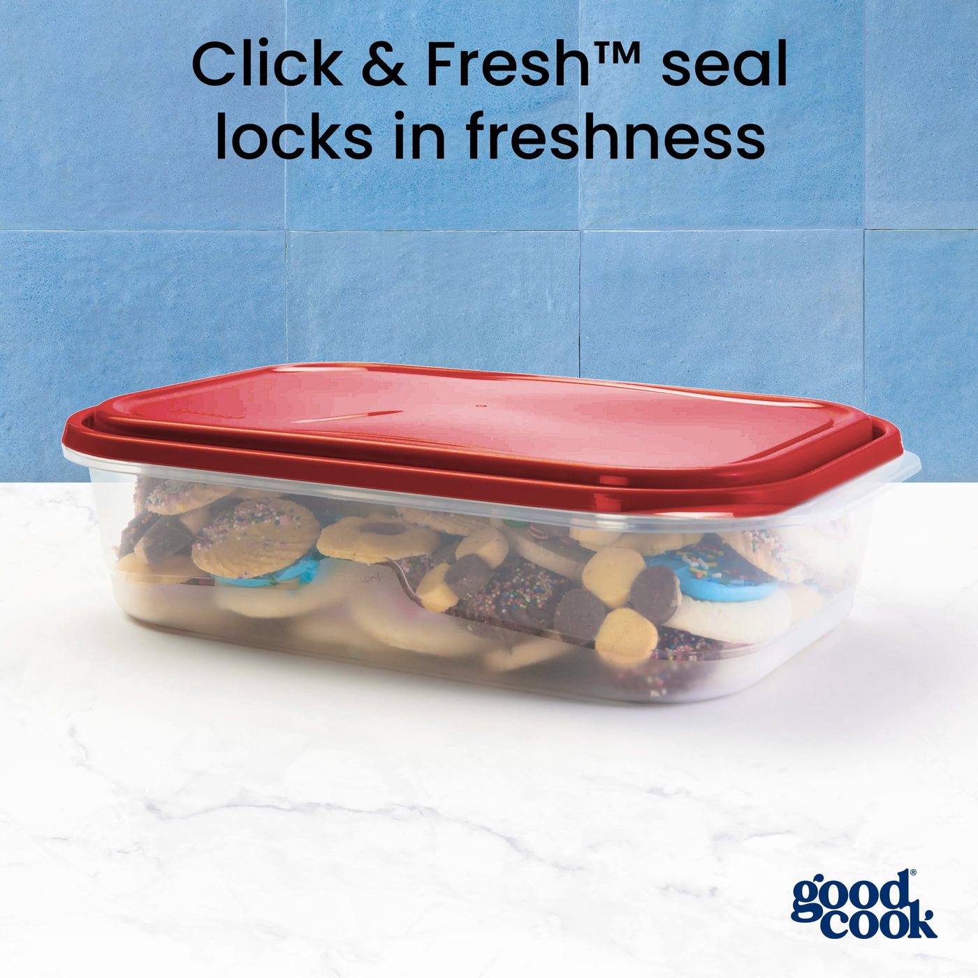 Large Rectangle Container, 2-Pack, Red, Made Without Bpa, Dishwasher Safe, for Pantry Organization, Meal Prep and Dry Food Storage