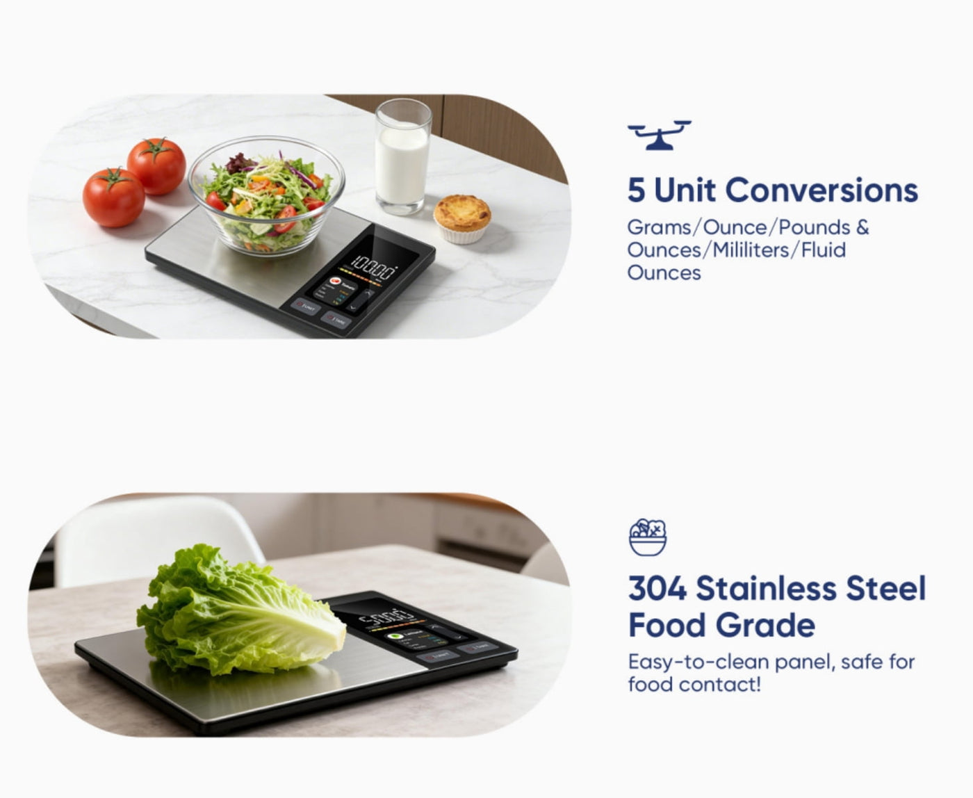 Smart Food Scale with Nutritional Calculator, Free App with 24 Nutrients Tracking, Calorie, Macro, Premium Stainless Steel Digital Food Scale for Meal