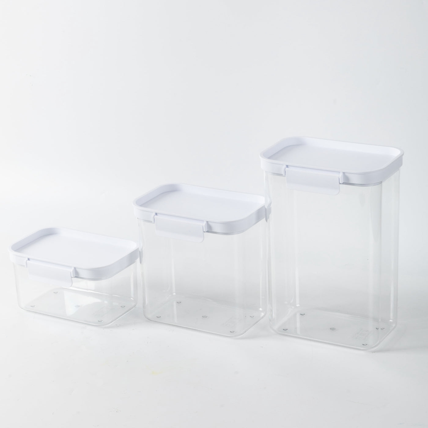Small Rectangular Plastic Pantry Food Storage Container with Lid, Kitchen Dry Food Storage Canister Organizer, 6.9" W X 4.8" D X 3.7" H