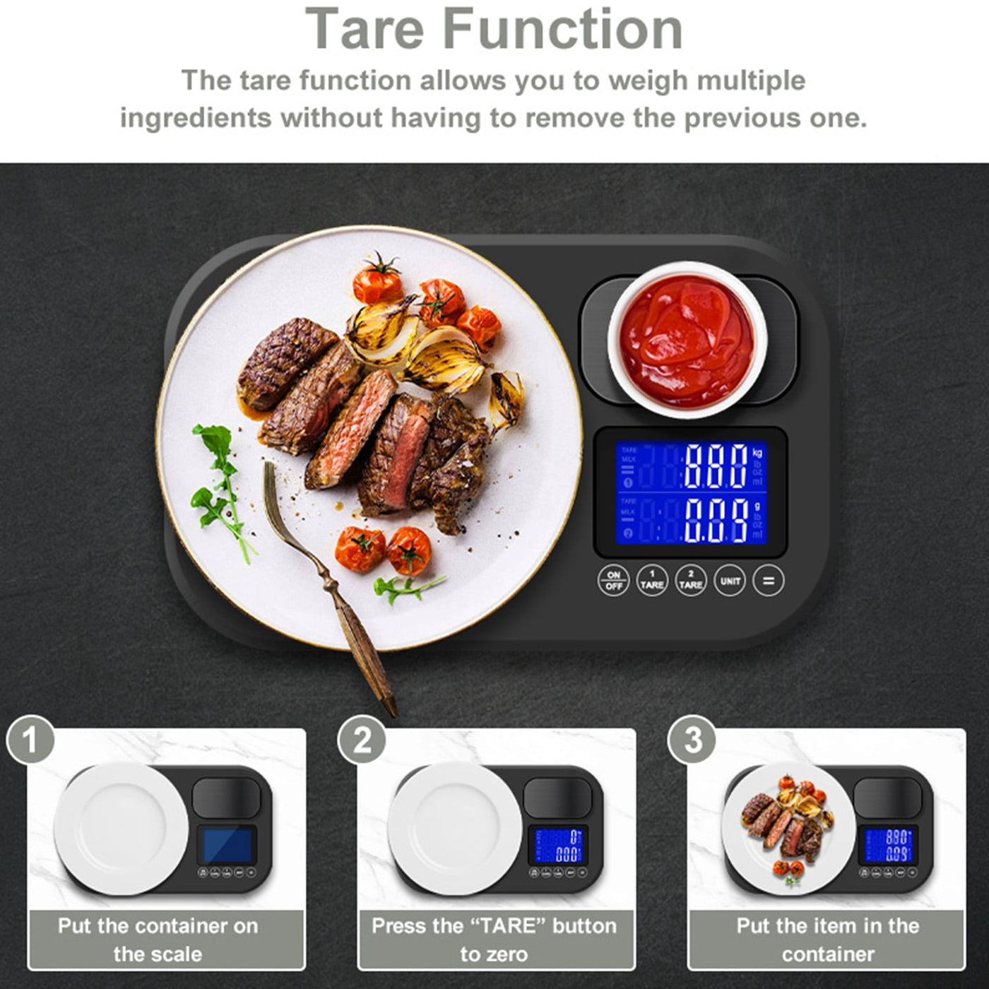 Dual Platform Food Scales for Kitchen, 0.01g/1kg and 1g/10kg Digital Food Scale Grams and Ounces, Dual Accuracy Baking Scale for Sourdough Bread