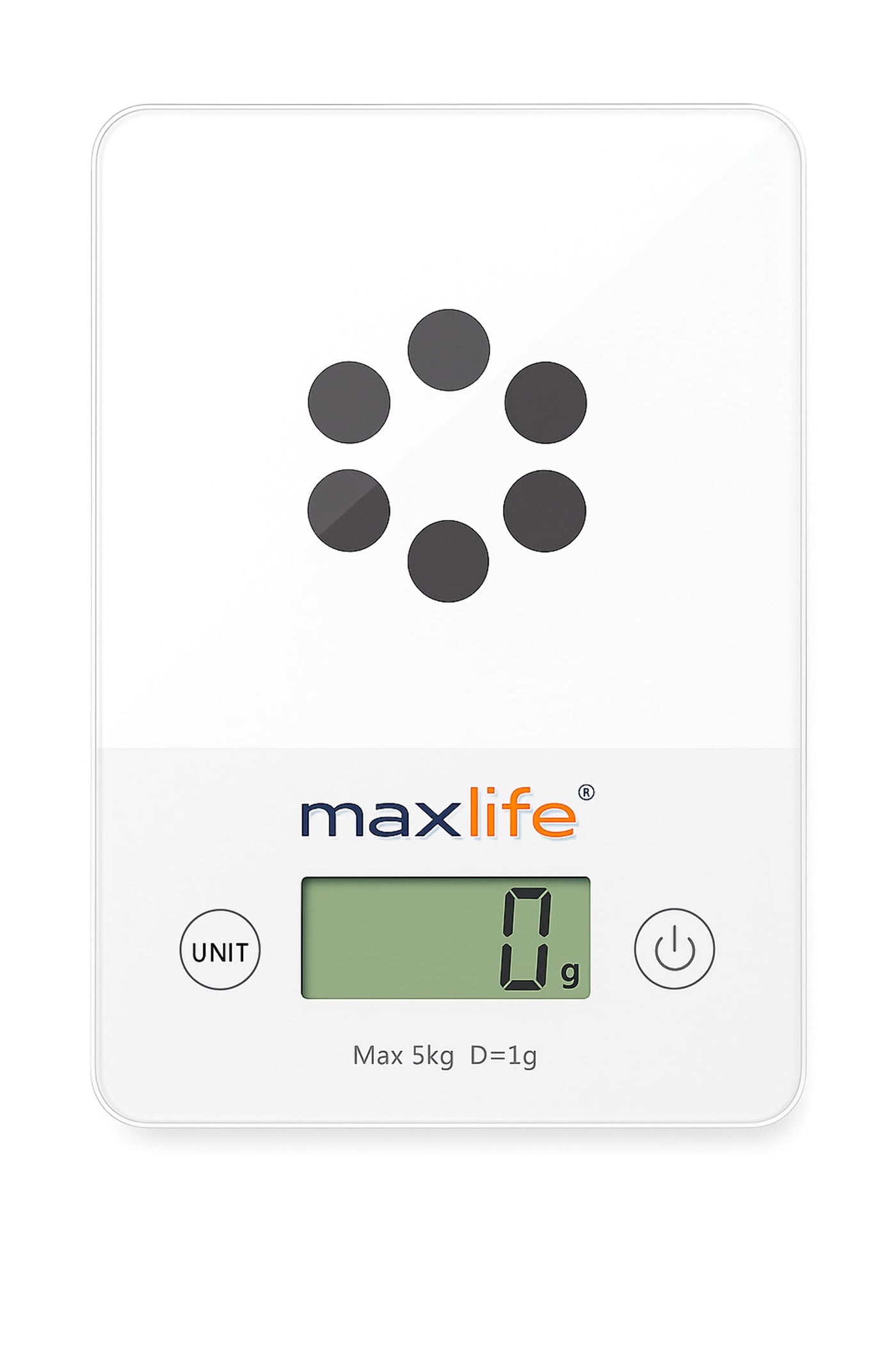 Max Life Digital Scale -tempered Glass, High Accuracy, Tare, Multi-unit Measurement Kitchen Scale, for Accurate Kitchen, Food and Portion Weighing