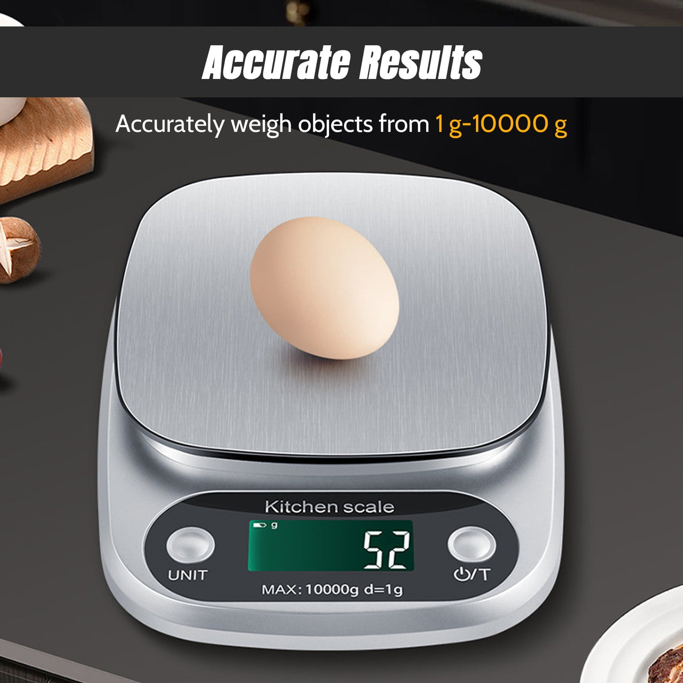 Food Scale, 22 Lb Digital Kitchen Scales, Weight Ounces and Grams for Cooking and Baking, 9 Units with Tare Function, LCD Display