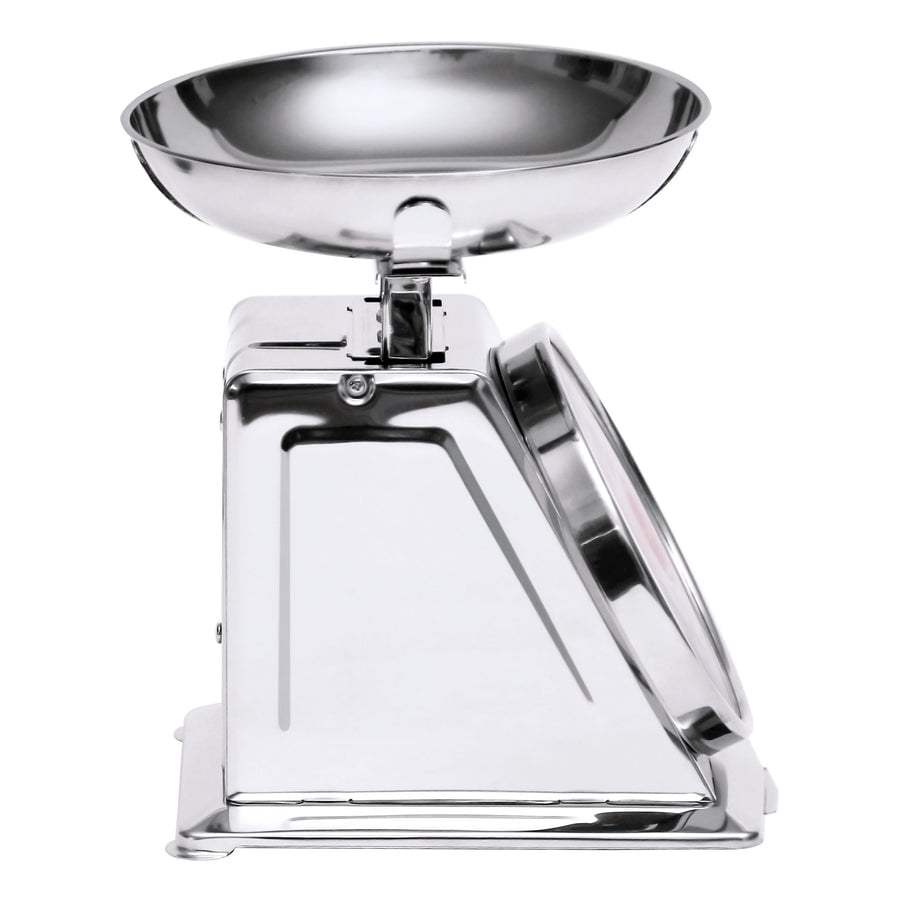 Ds115b Mercado Retro Classic Mechanical Dial Stainless Steel Scale, Removeable Bowl, Tare Functionality, 11lb Capacity, Stainless