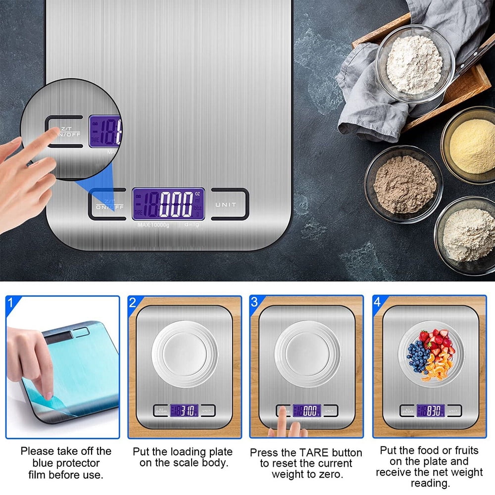 Digital Food Scale, 22lb Kitchen Scales Grams and Ounces for Weight Loss, Cooking, for Accurate Kitchen, Food and Portion Weighing
