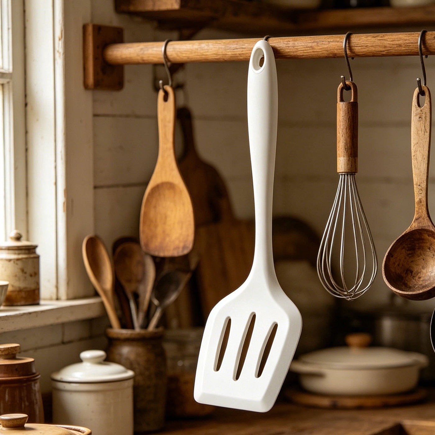 Food Grade Heat Resistant Silicone Kitchen Utensils, Flexible Non Scratch Cooking Tools Perfect for Nonstick Pan Daily Household Cooking Preparation