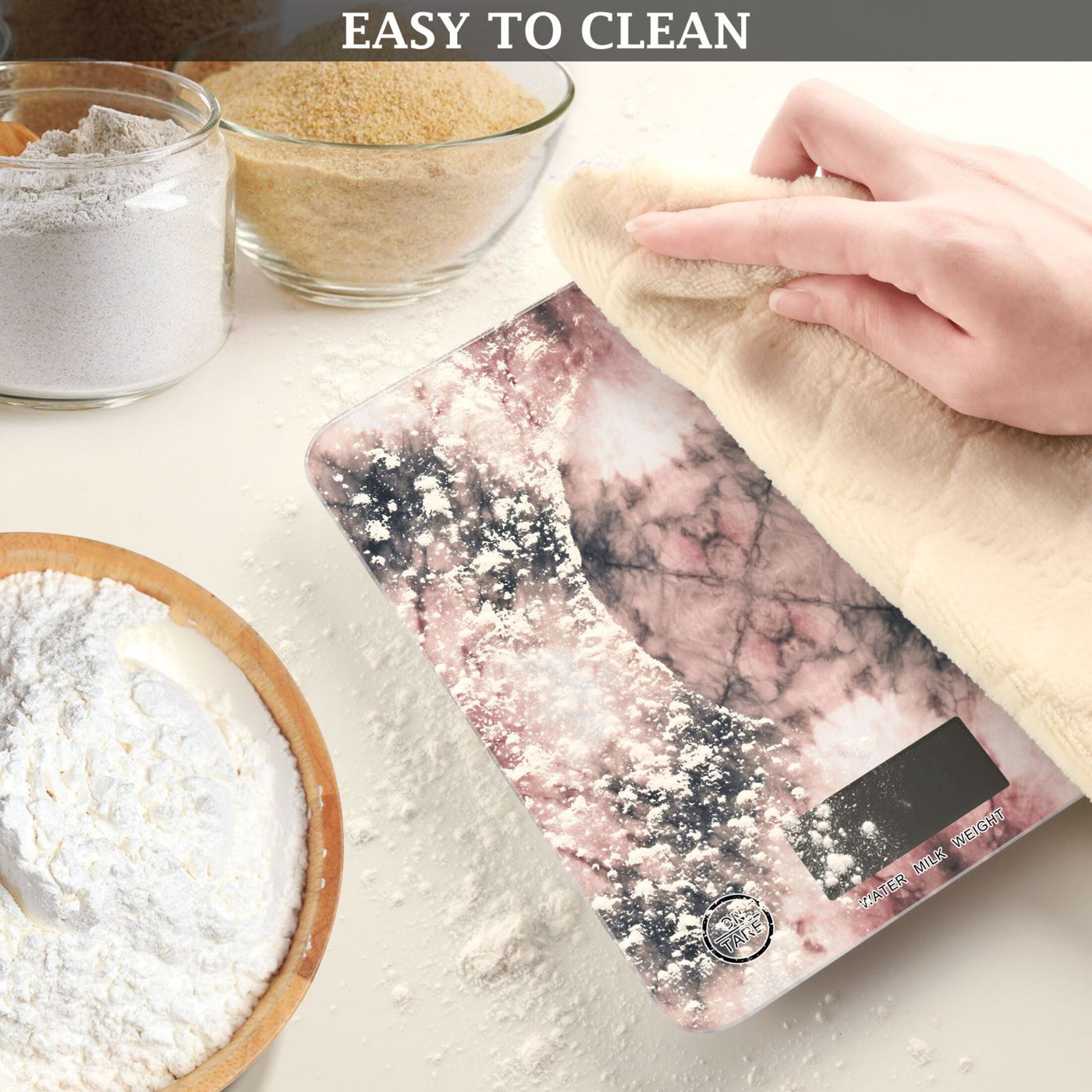 High Precision Digital Kitchen Scale Tempered Glass Food Scale Multifunction Scale Small Kitchen Appliances Soft Pink Tie-dye Pattern