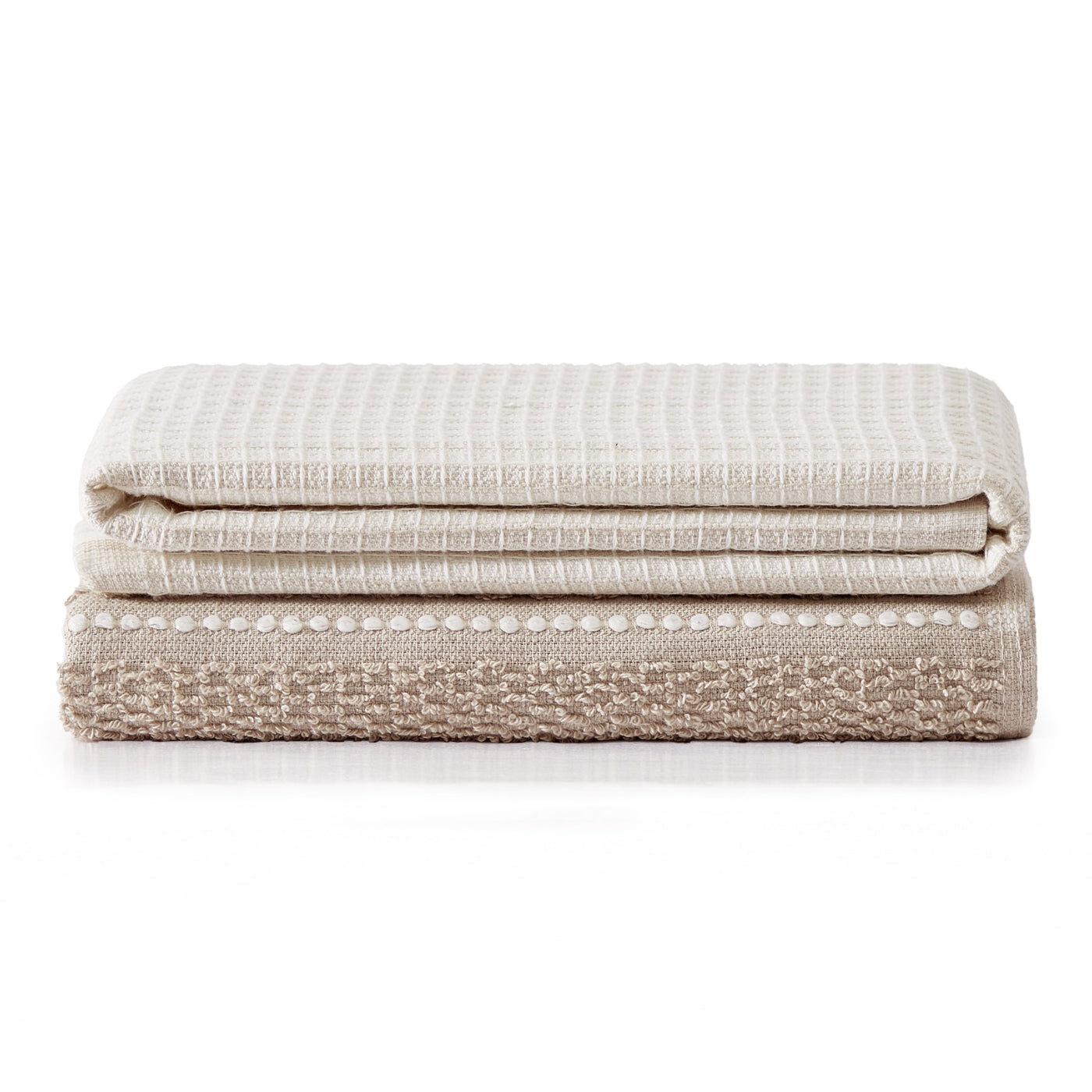 Latte Swirl Kitchen Towels 2-Pack, for Drying Dishes, Wiping Counters and Everyday Kitchen Cleaning, Durable Design for Daily Home Use
