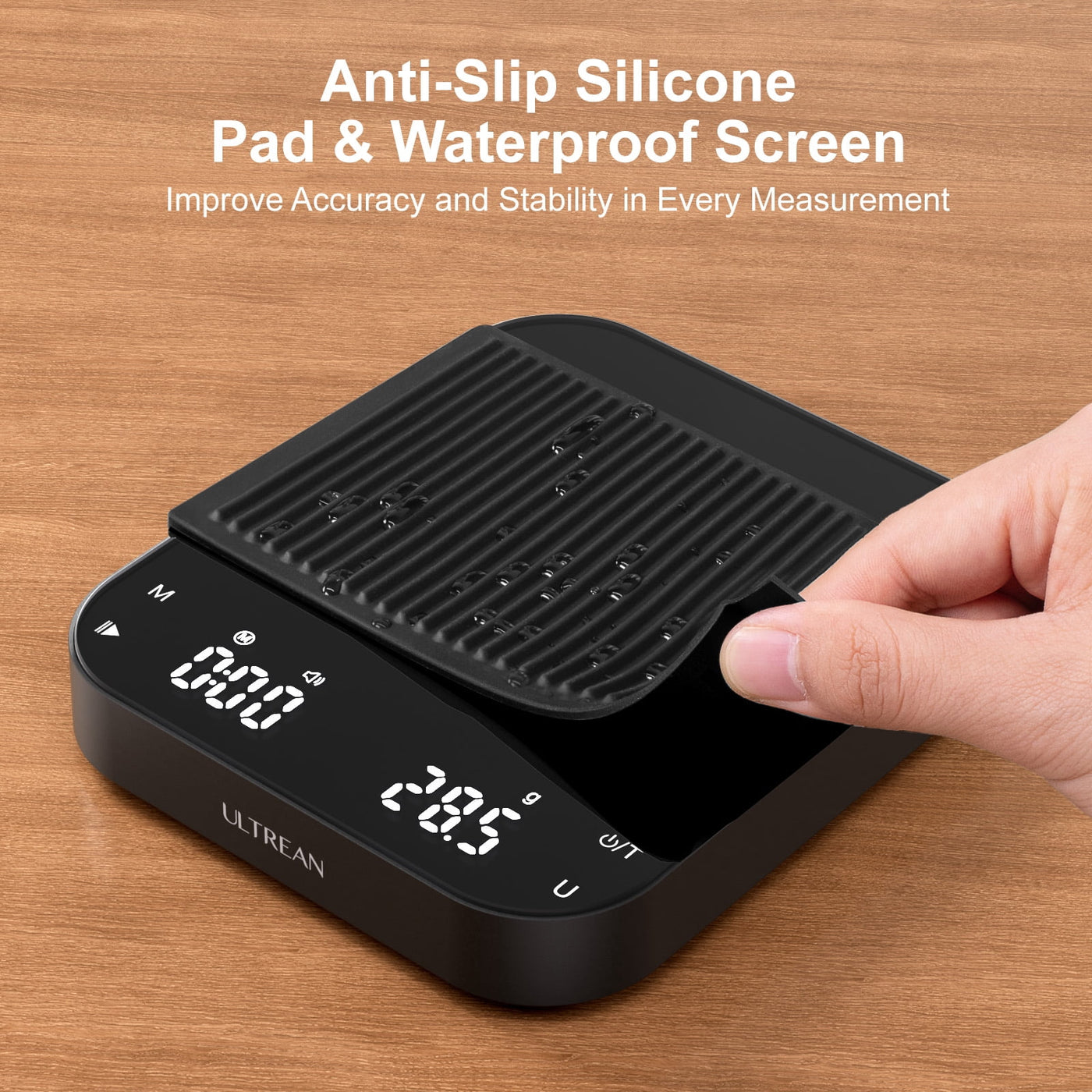 Coffee Scale with Timer, 0.1g/3kg Precision Rechargeable Digital Espresso Scale with LCD Display, Coffee Bean Weighing, Removable Waterproof Cover