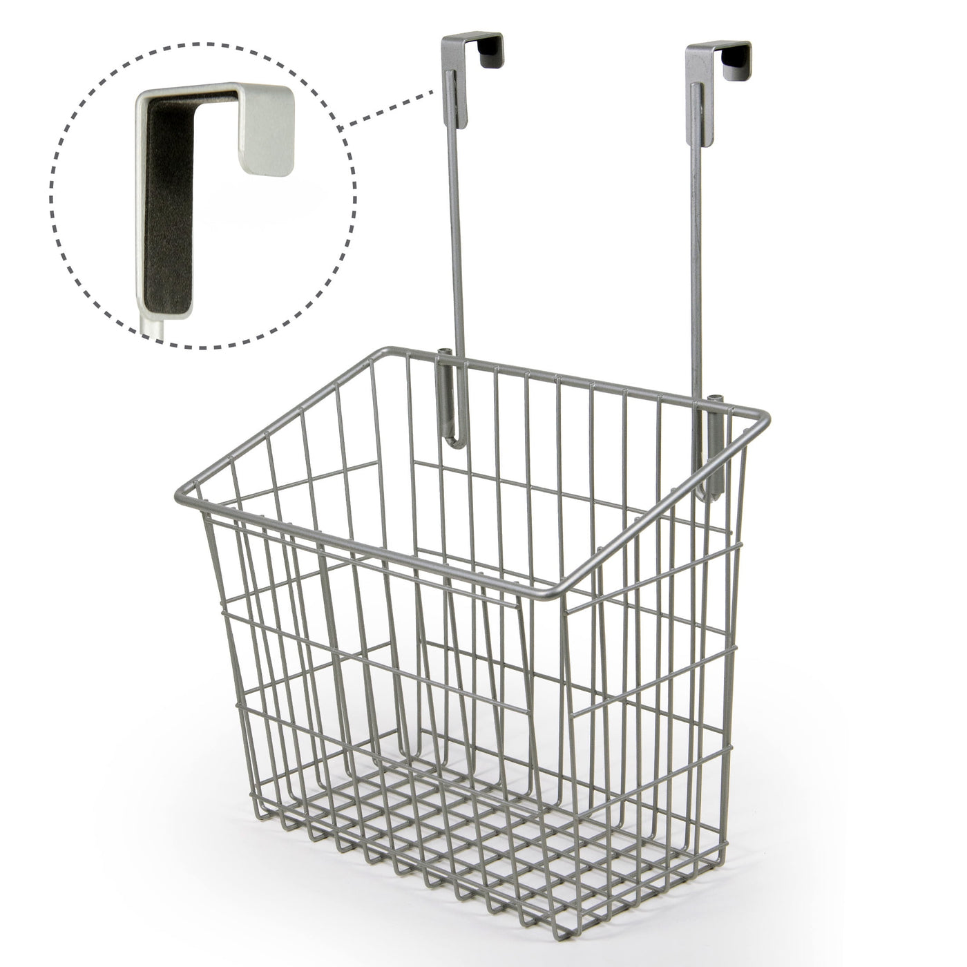 Metal Over-the-cabinet Basket Organizer, Silver, Ideal Use for Kitchen Organization and Accessibility