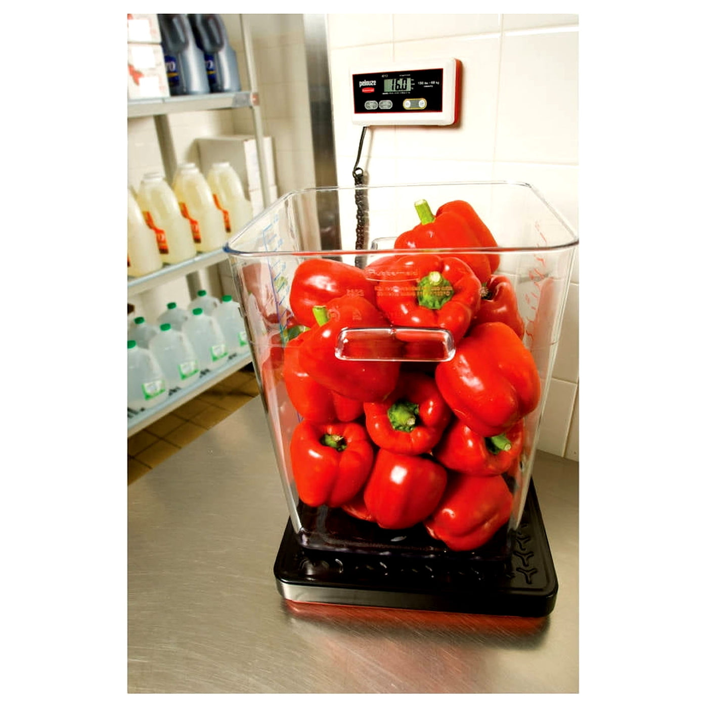 150 Lb Remote LCD Shock-resistant Black Bench Scale, for Accurate Kitchen, Food and Portion Weighing