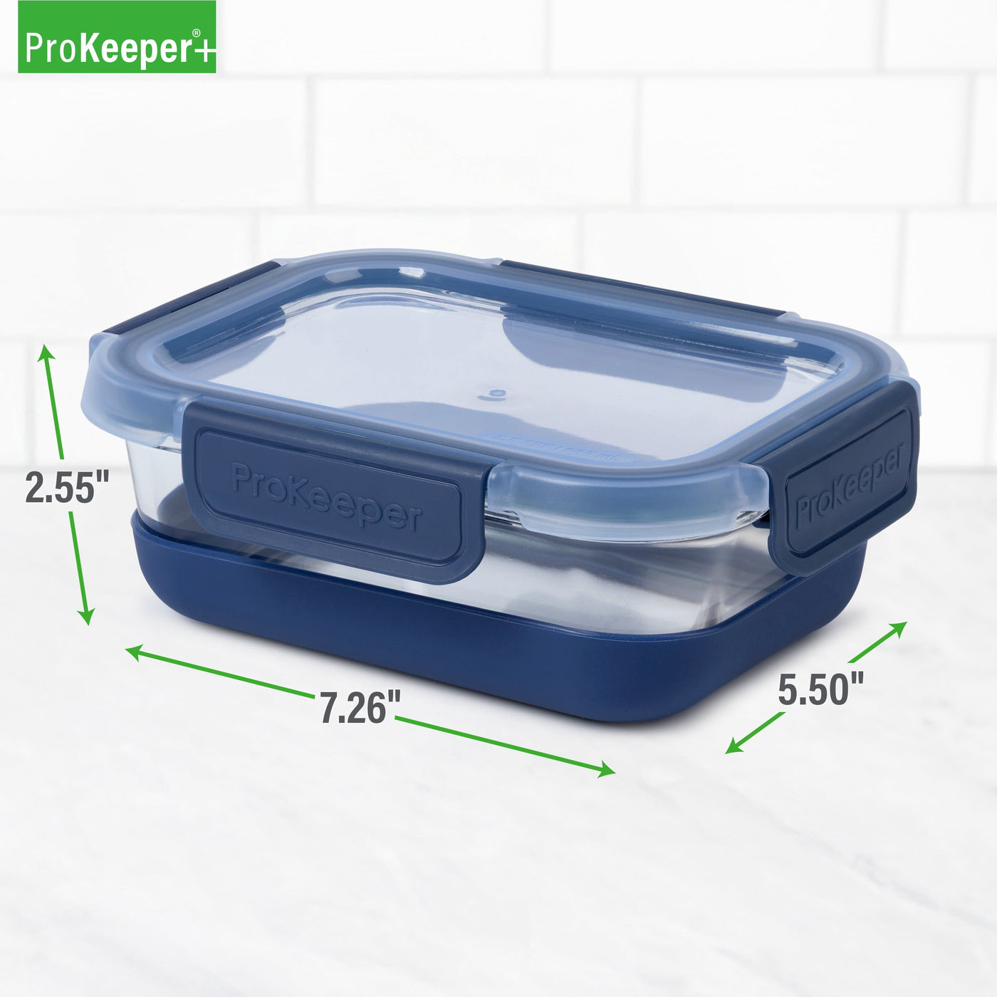 + 2.8 Cup Glass Food Storage Container with Silicone Base, Well Suited to Refrigerator Organization, for Pantry Organization