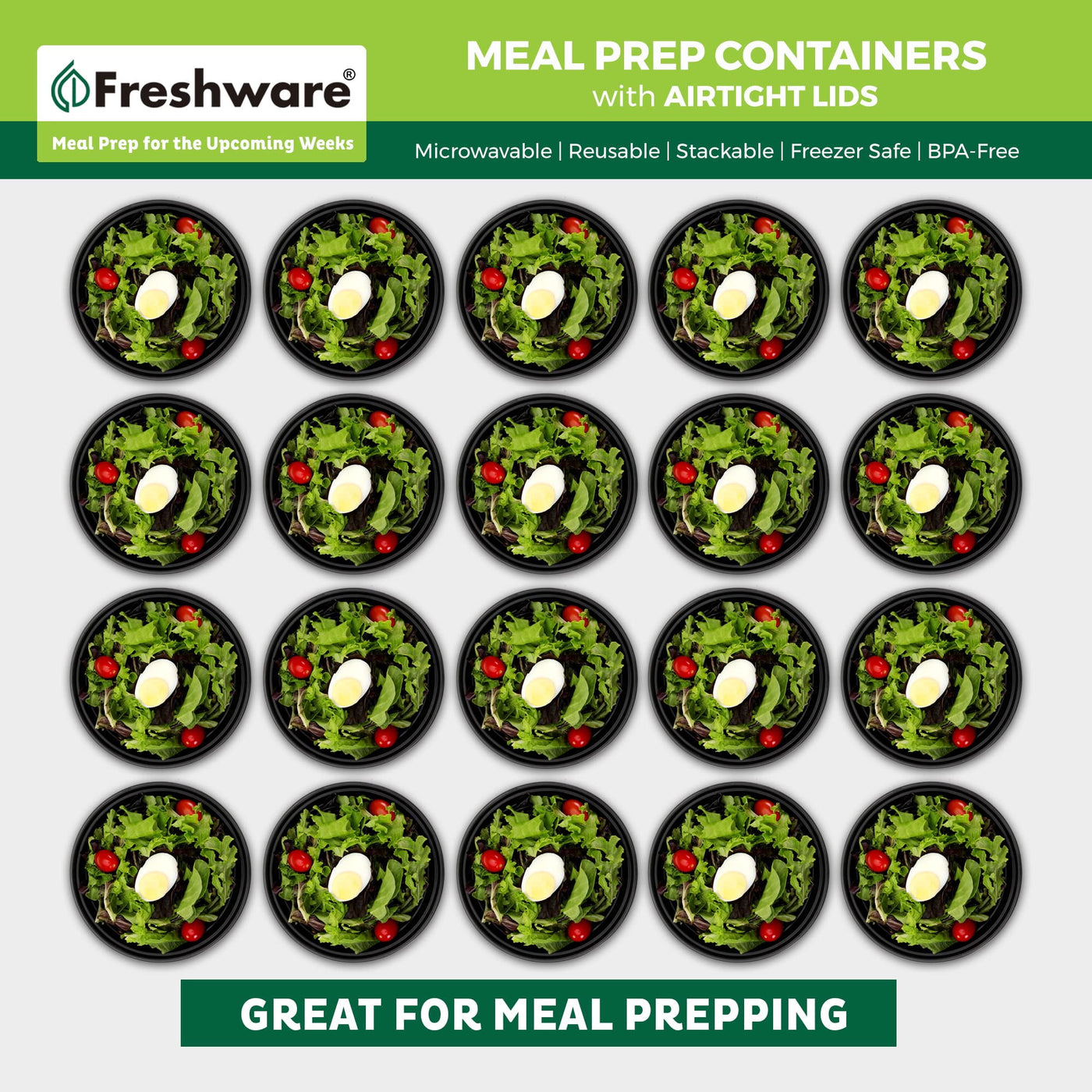 Meal Prep Bowl Containers [30-pack] Plastic Bowls with Lids for Soup and Salad, Food Storage Bento Box, BPA Free, Stackable, Lunch Boxes
