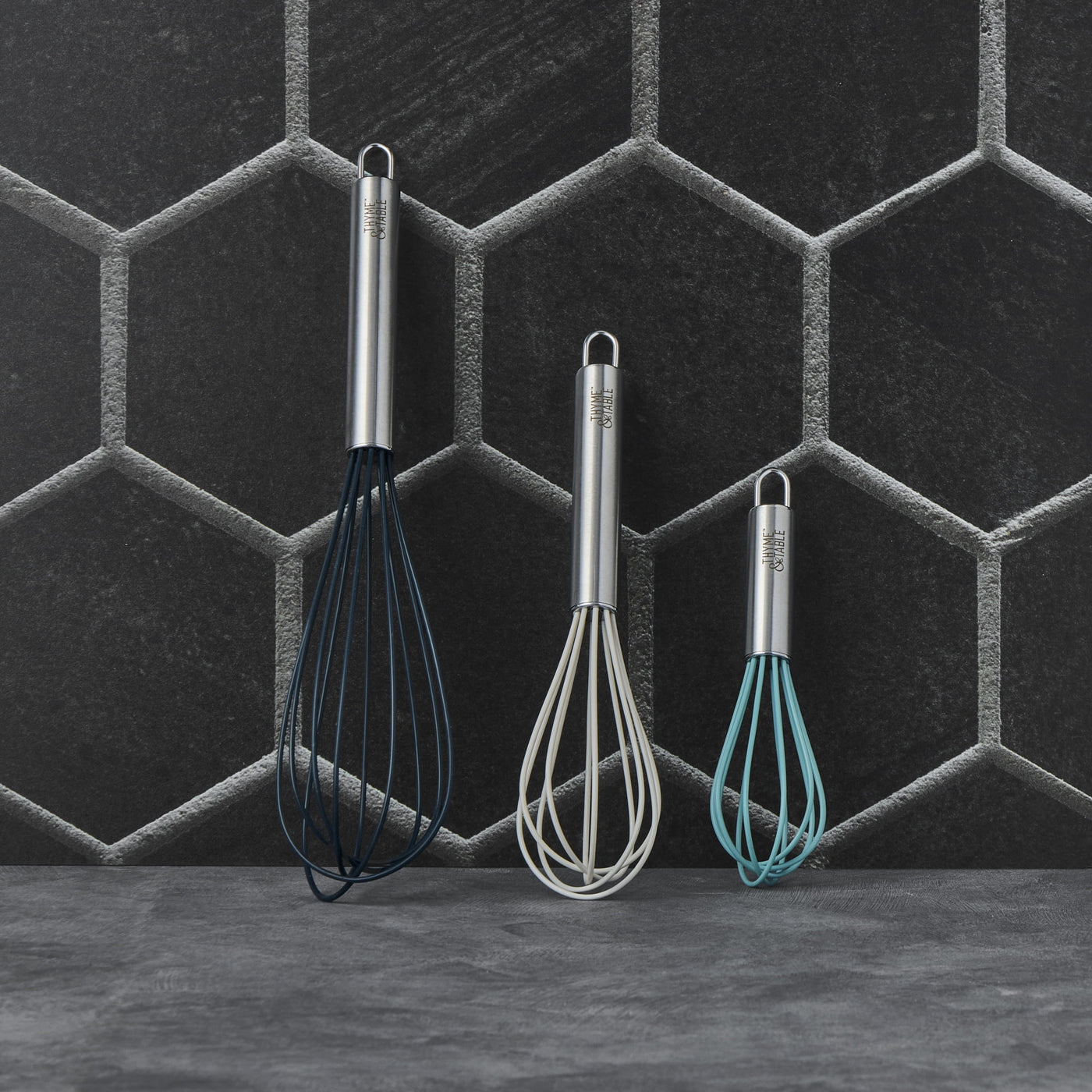 3-Piece Silicone Whisk Set, Multi Size, for Cooking, Mixing, Serving and Nonstick Cookware, Durable Design for Daily Home Use