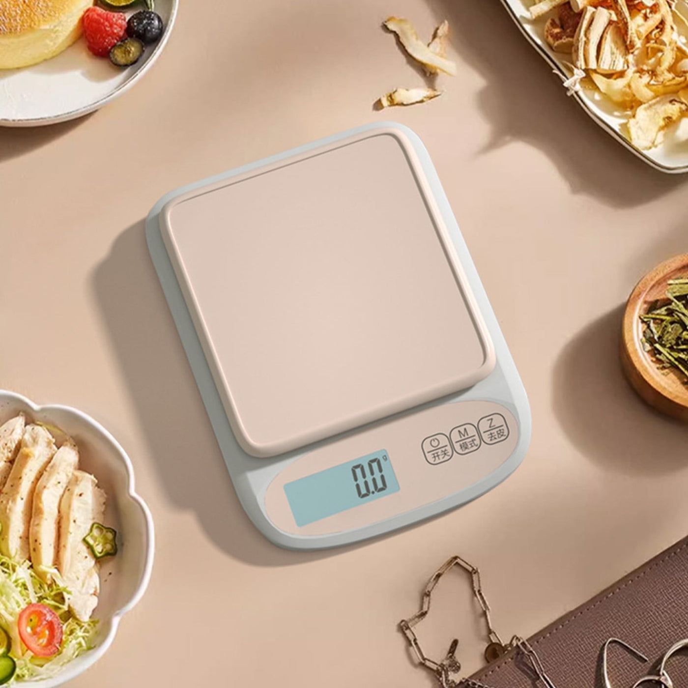Kitchen Scale 0.1g Precision | Compact Pink Digital Food Weighing Scale | 6000g Capacity | Plastic Mini Coffee Ingredient Baking Scale | 20x15x3cm |