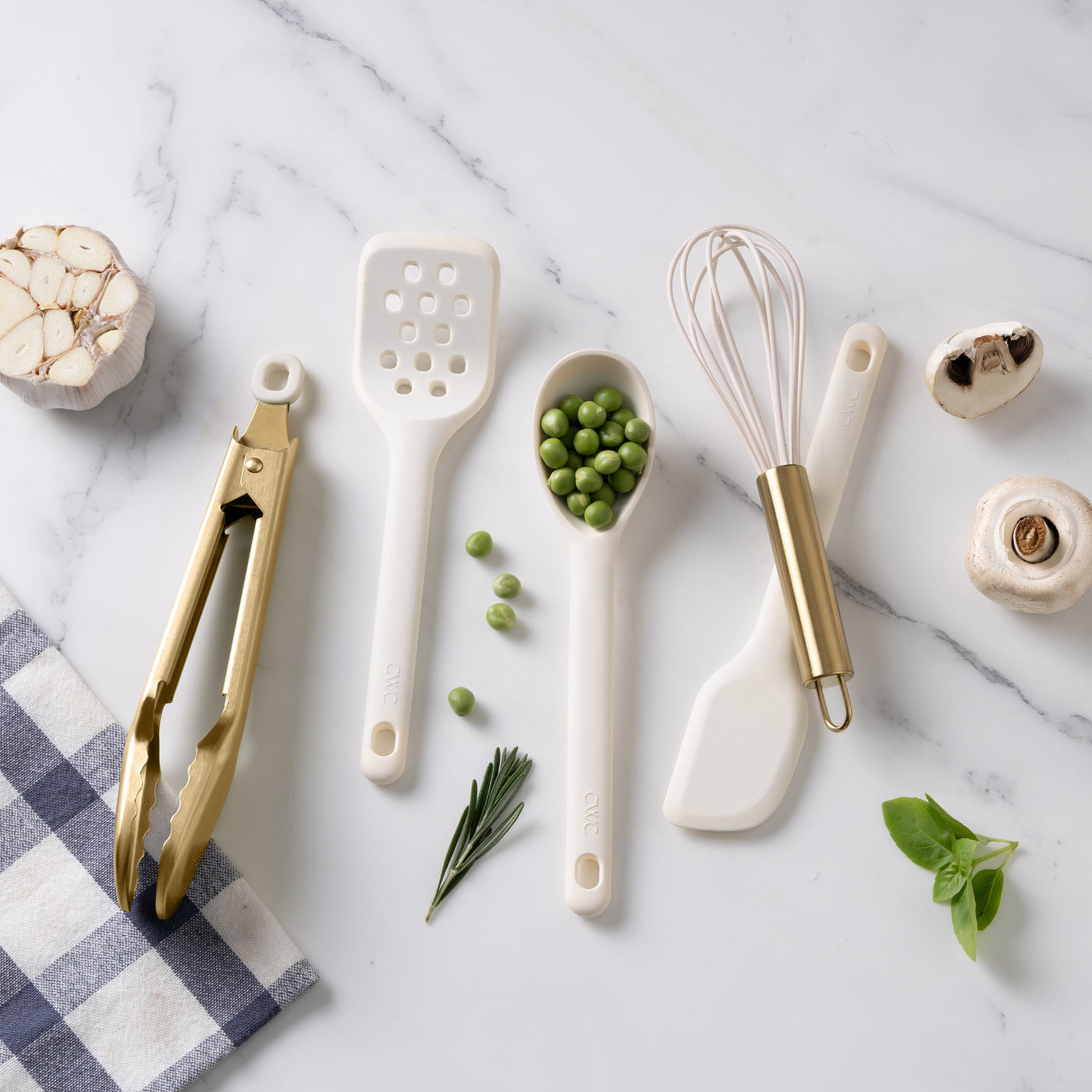 Cook with Color 5-Piece Mini Silicone Utensil Set, Durable and Nonstick Safe, for Cooking, Mixing, Serving and Nonstick Cookware