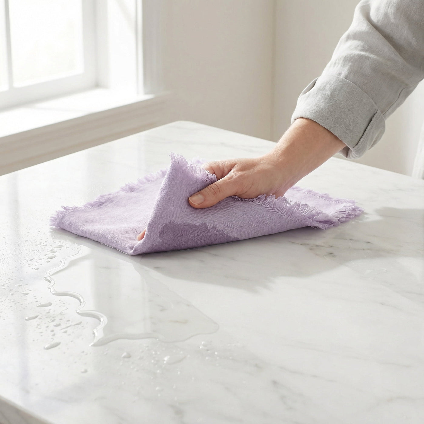 Cotton Linen Kitchen Towels Claret 4-Pack Light Purple/Pink 18" X 18", for Drying Dishes, Wiping Counters and Everyday Kitchen Cleaning