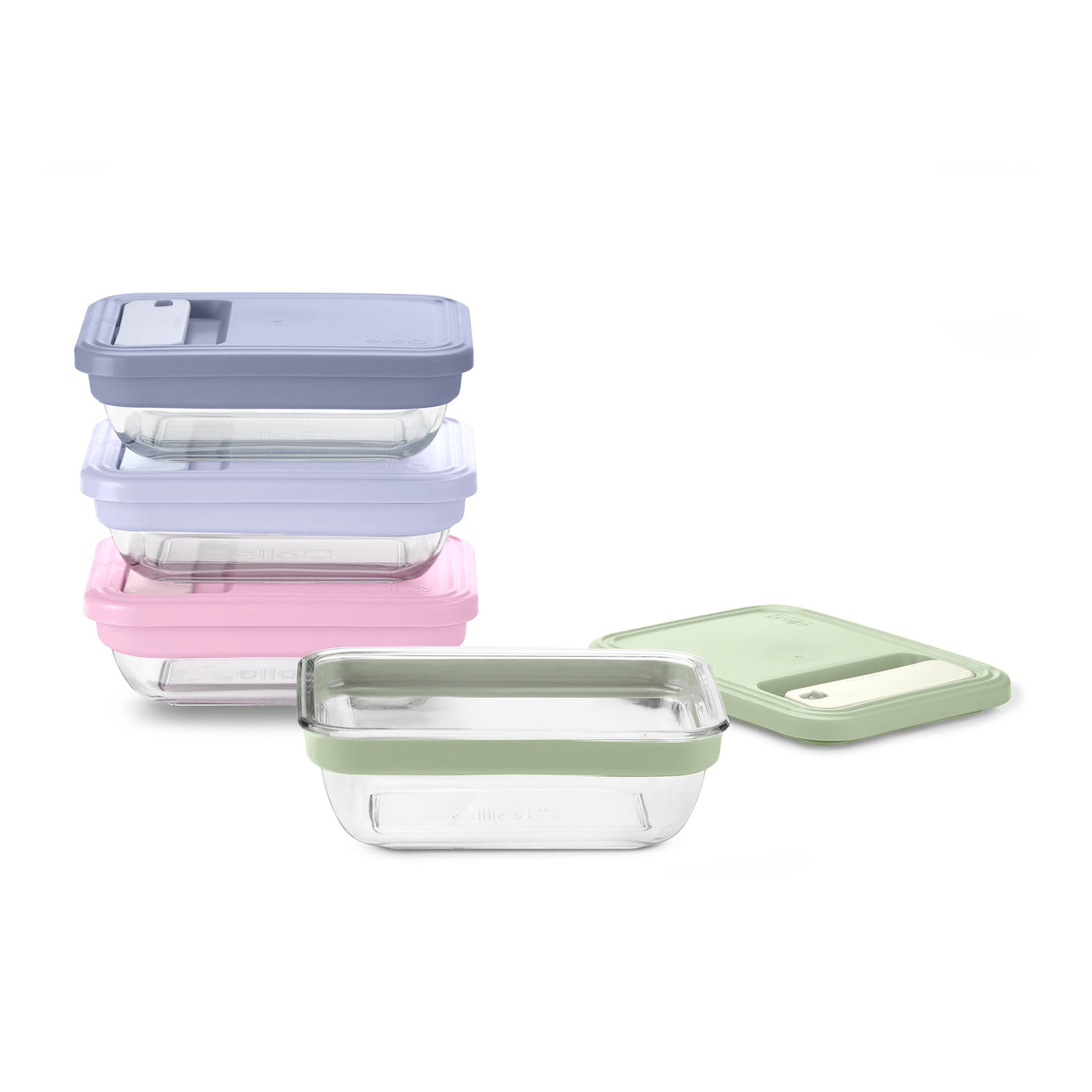 Fresh Stack Glass 3.7cup 8-Piece Meal Prep Set, Designed to Help with Everyday Organization, and Meal Preparation