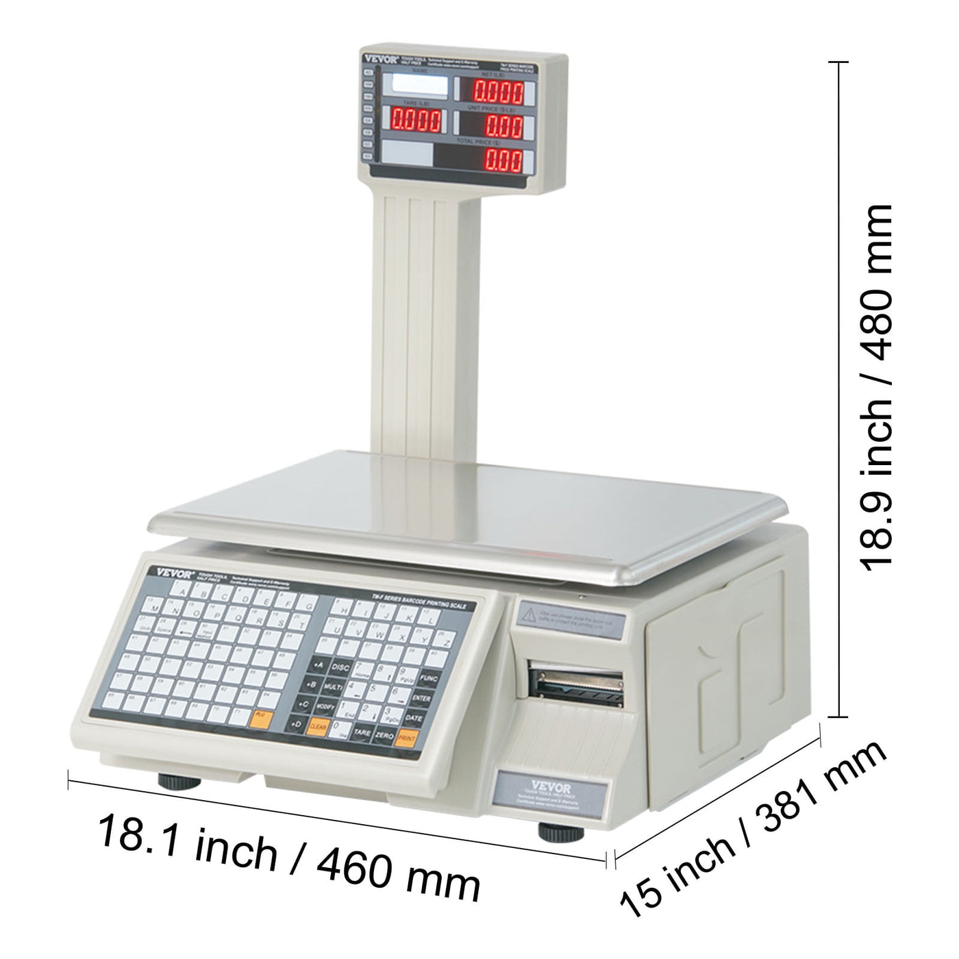 Electronic Price Computing Scale, 66 Lb Digital Deli Weight Scales, LCD and LED Digital Commercial Food Fruit Meat Produce Counting Weight