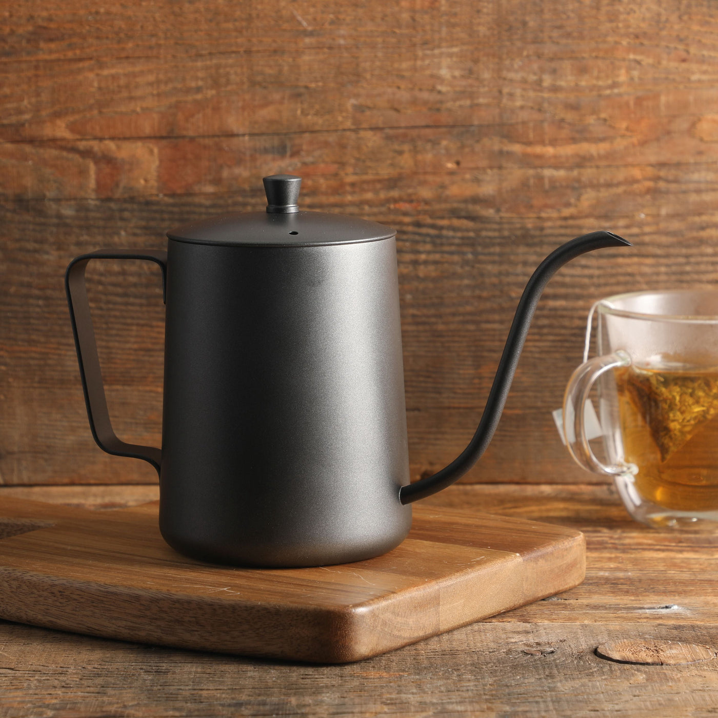 Coffee Stillbrook 1.2 L Black Gooseneck Tea Kettle, for Everyday Home Kitchen Cooking, Storage and Organization