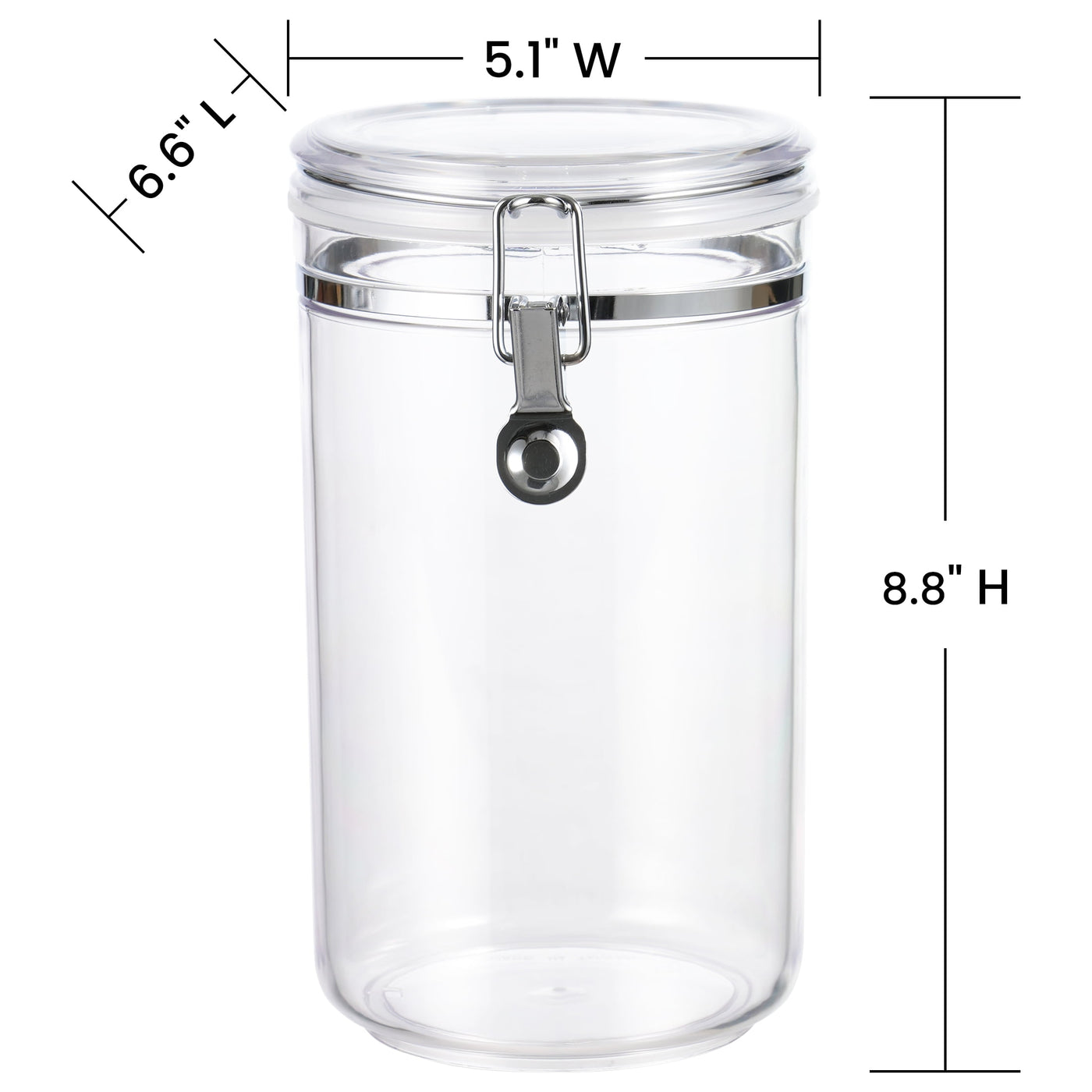 67.6 Oz Large Buckle Food Storage Canister, Clear, Kitchen Organization, for Pantry Organization, Meal Prep and Dry Food Storage