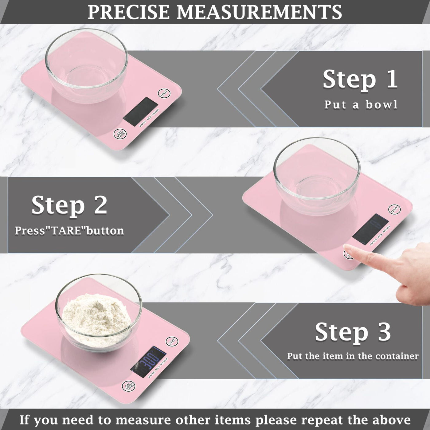 Digital Kitchen Food Scale Weight Grams Oz for Baking Cooking Coffee 11lb 0.05oz/1g Glass Soft Pink, for Accurate Kitchen, Food and Portion Weighing