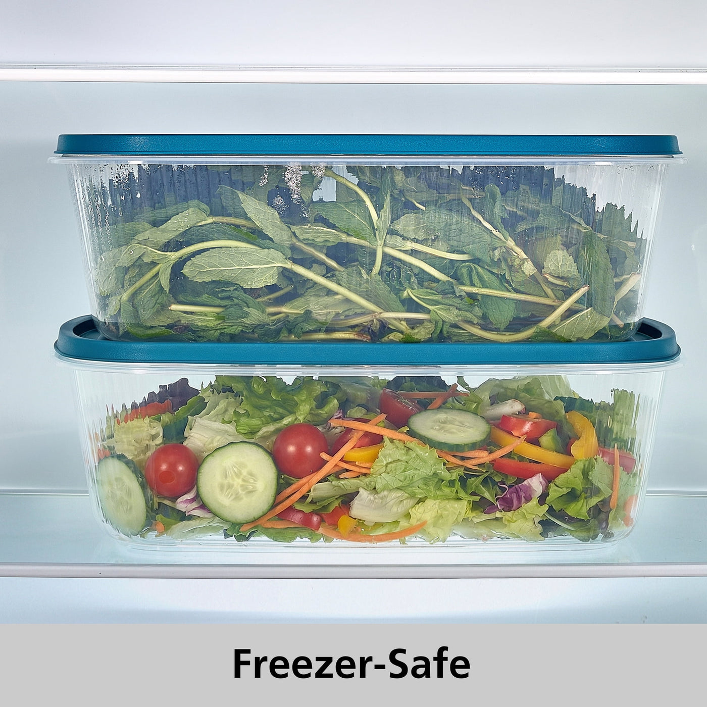Reusable Food Storage Containers, Large Rectangle, Plastic, 2-Pack, 2 Containers with Lids, 2.5 Gallons, Ideal for Meal Planning