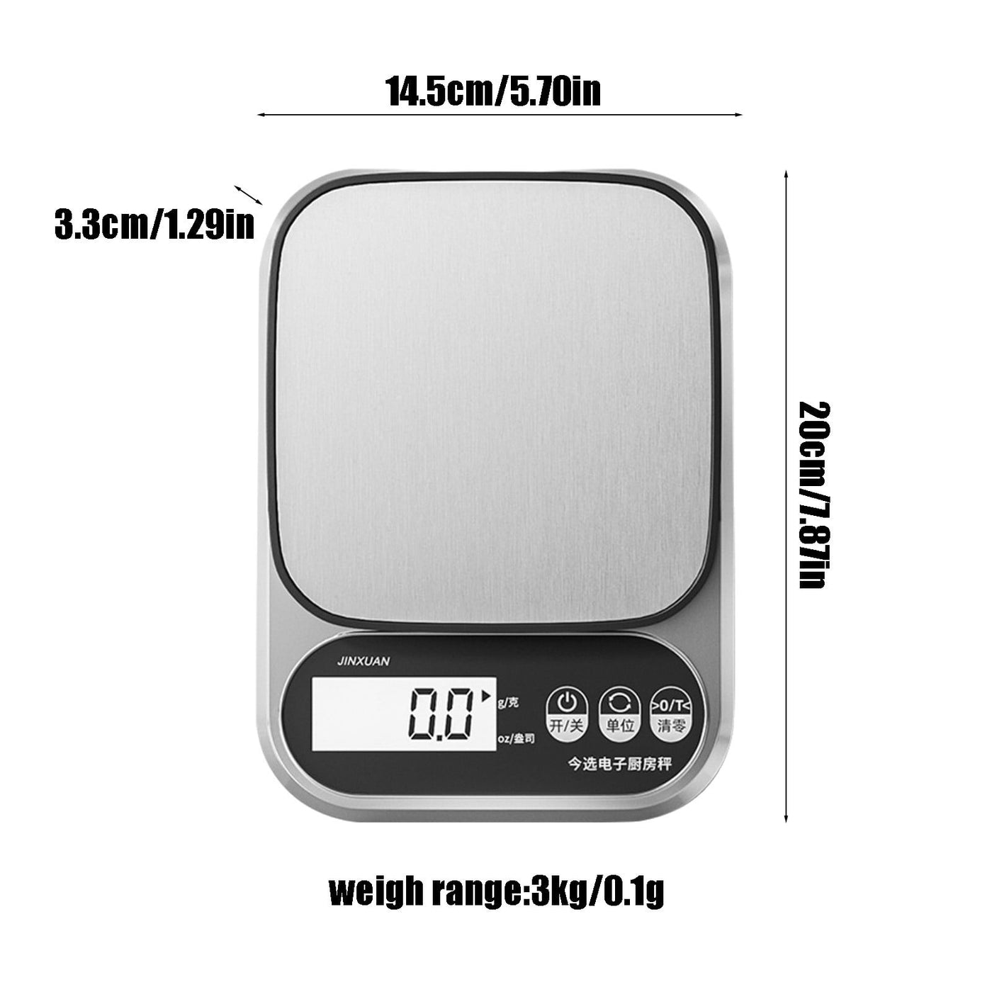 Small Digital Electronic Scale High Precision Gram Scale for Kitchen Baking Food Jewelry Portable Design 7.87Inch X 5.71Inch X 1.29Inch