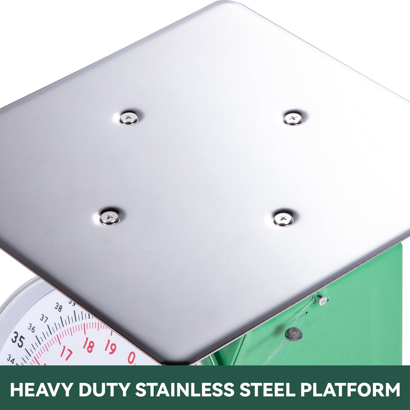 44lb Heavy Duty Mechanical Kitchen and Food Scale Dial Scale with Stainless Steel Platform Green, for Accurate Kitchen, Food and Portion Weighing