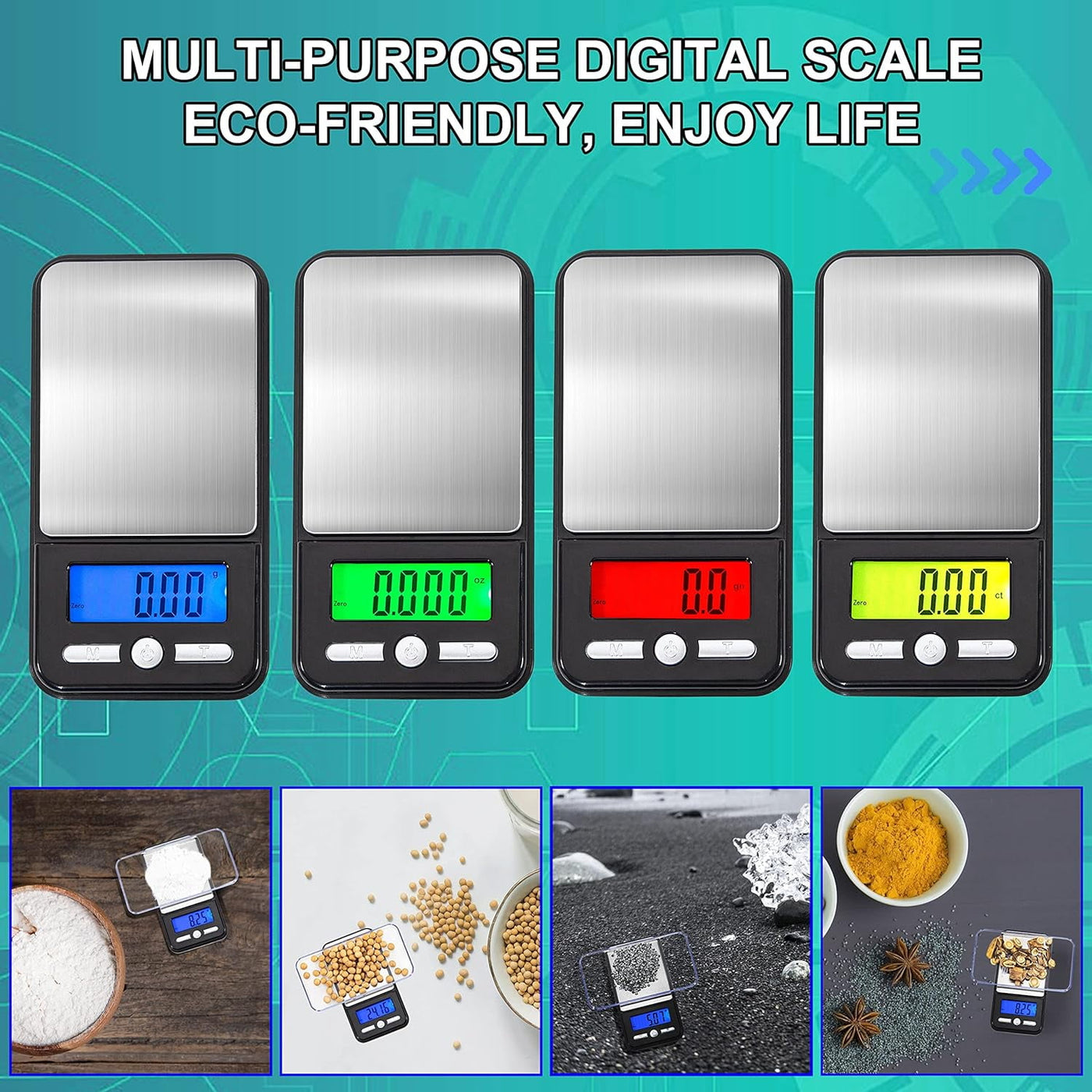 Digital Pocket Weight Scale, Stainless Steel, Black 150g, for Accurate Kitchen, Food and Portion Weighing