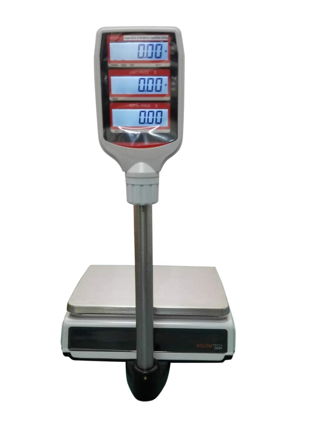 Tvp-60p Price Computing Scale with Pole Display, Lb/Oz/Kg, 60lb Capacity, 0.01lb Readability, Ntep Legal for Trade Coc #19-038, Nsf Certified
