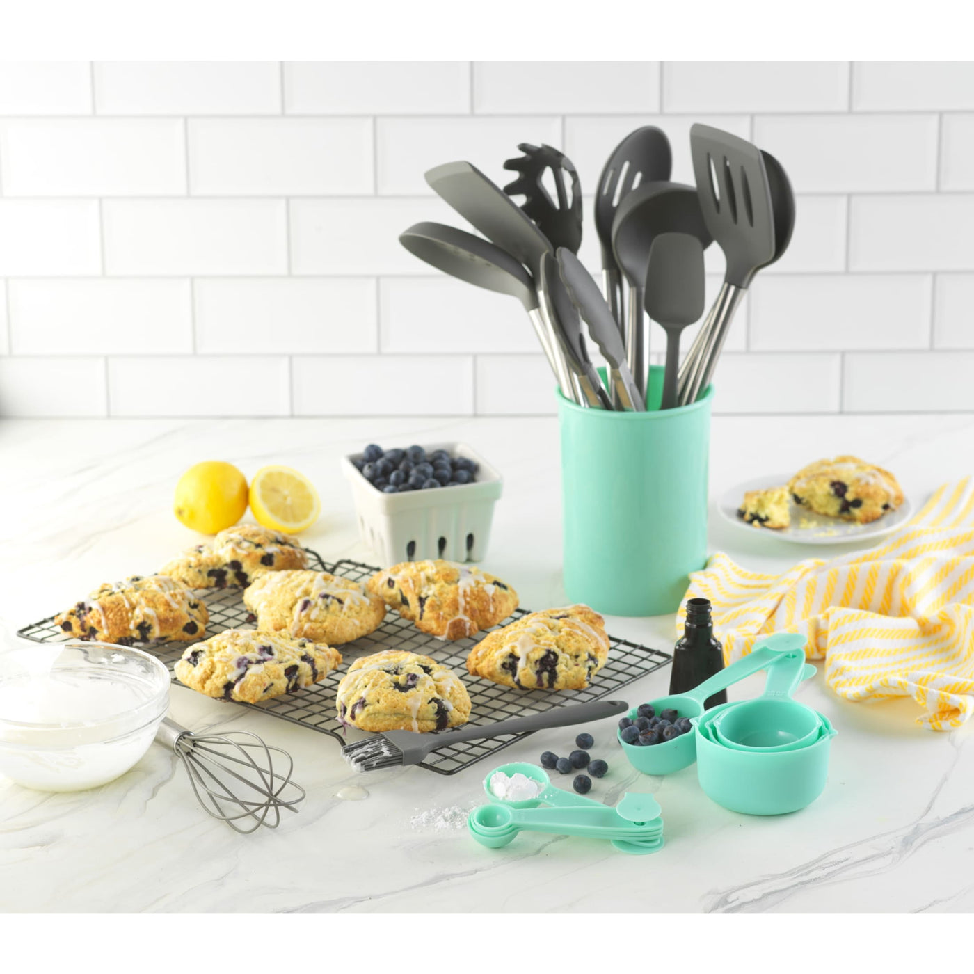 20-Piece Kitchen Tools and Gadget with Crock Set, for Everyday Home Kitchen Cooking, Storage and Organization