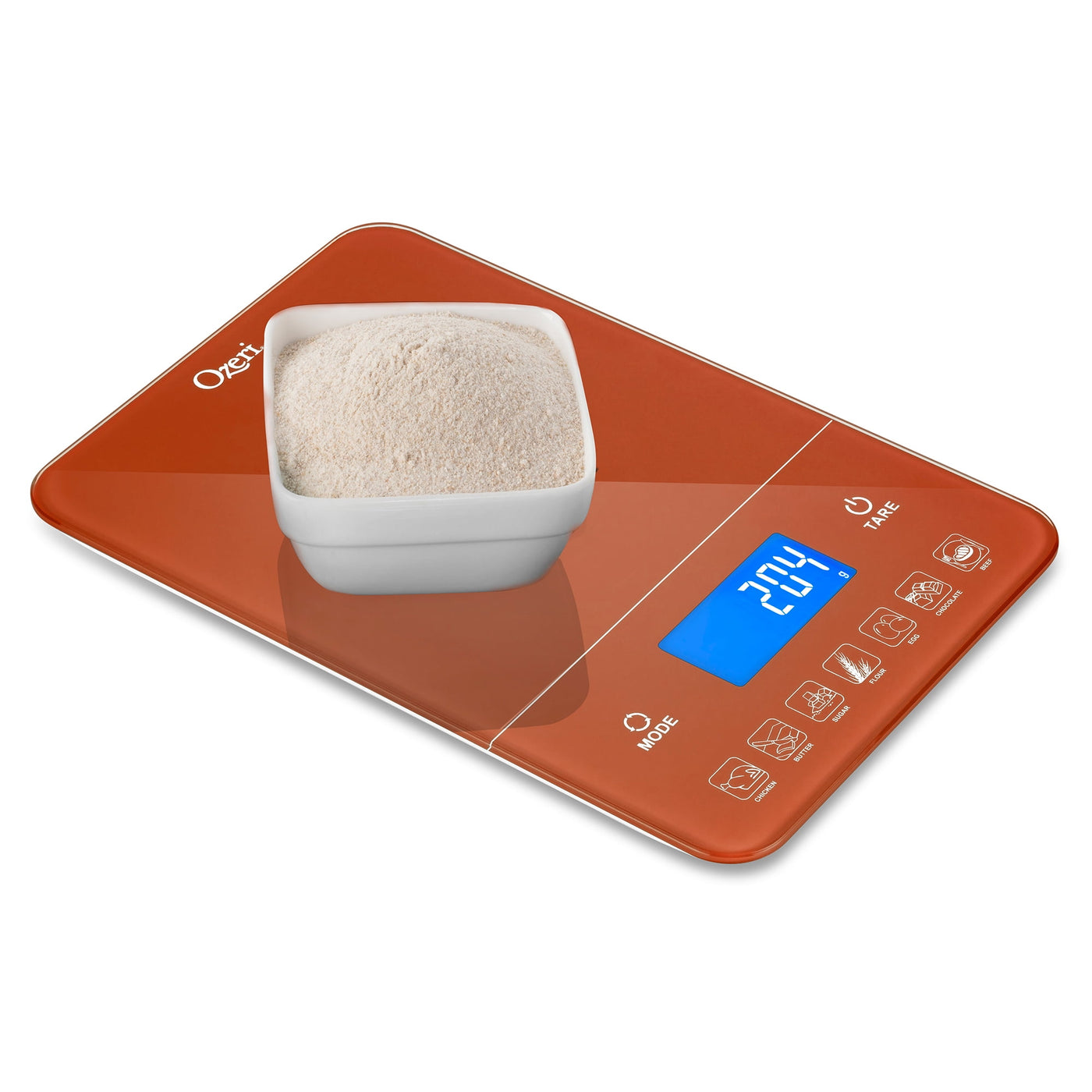 Touch Iii 22 Lbs. (10 Kg) Digital Kitchen Scale with Calorie Counter, in Tempered Glass, for Accurate Kitchen, Food and Portion Weighing