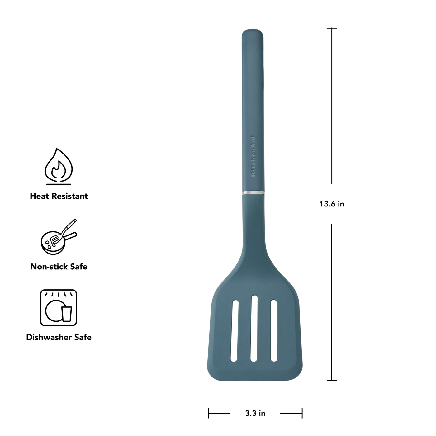 3-Piece Cooking Utensils Set with Ergonomic Handles, Agave, for Cooking, Mixing, Serving and Nonstick Cookware