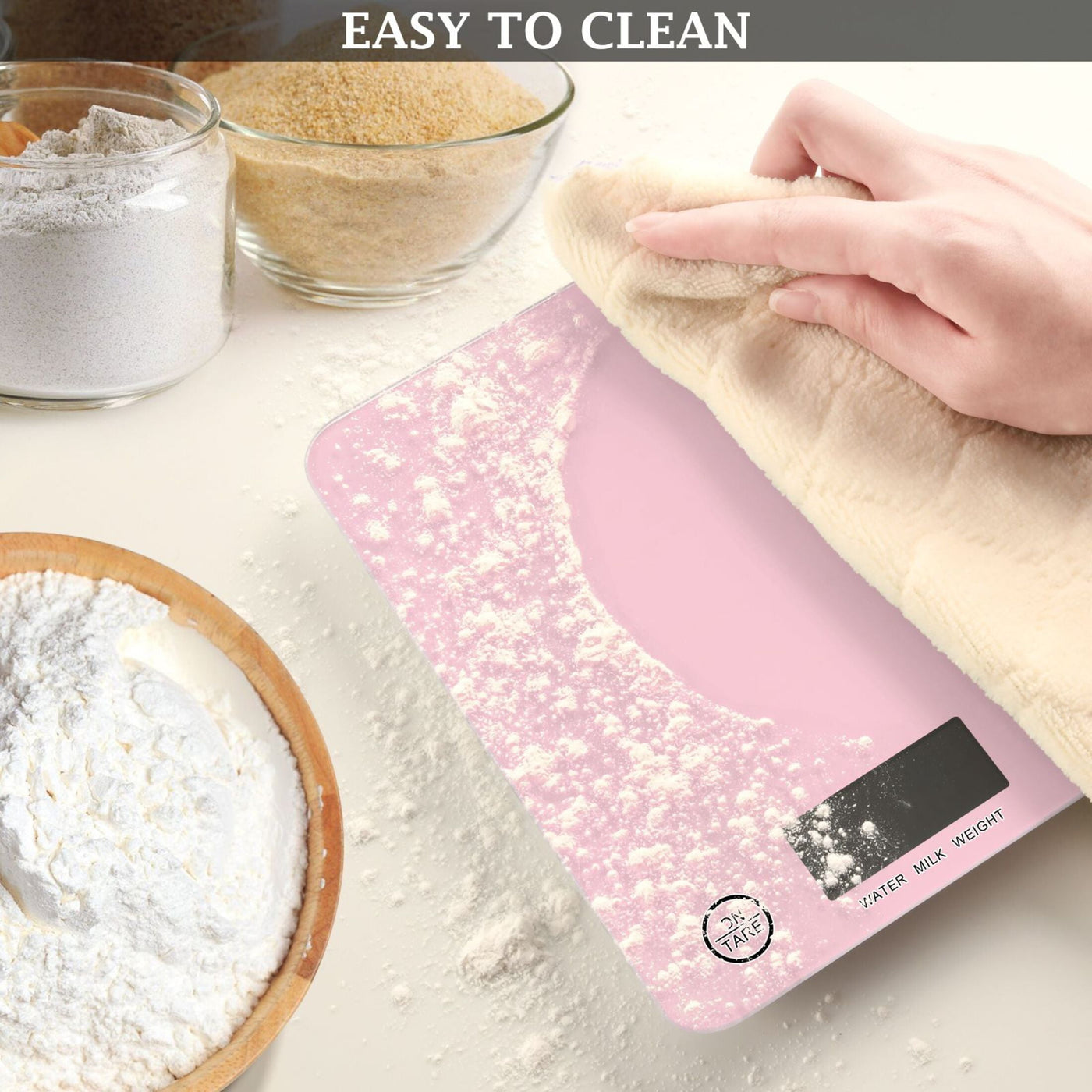 Digital Kitchen Food Scale Weight Grams Oz for Baking Cooking Coffee 11lb 0.05oz/1g Glass Soft Pink, for Accurate Kitchen, Food and Portion Weighing