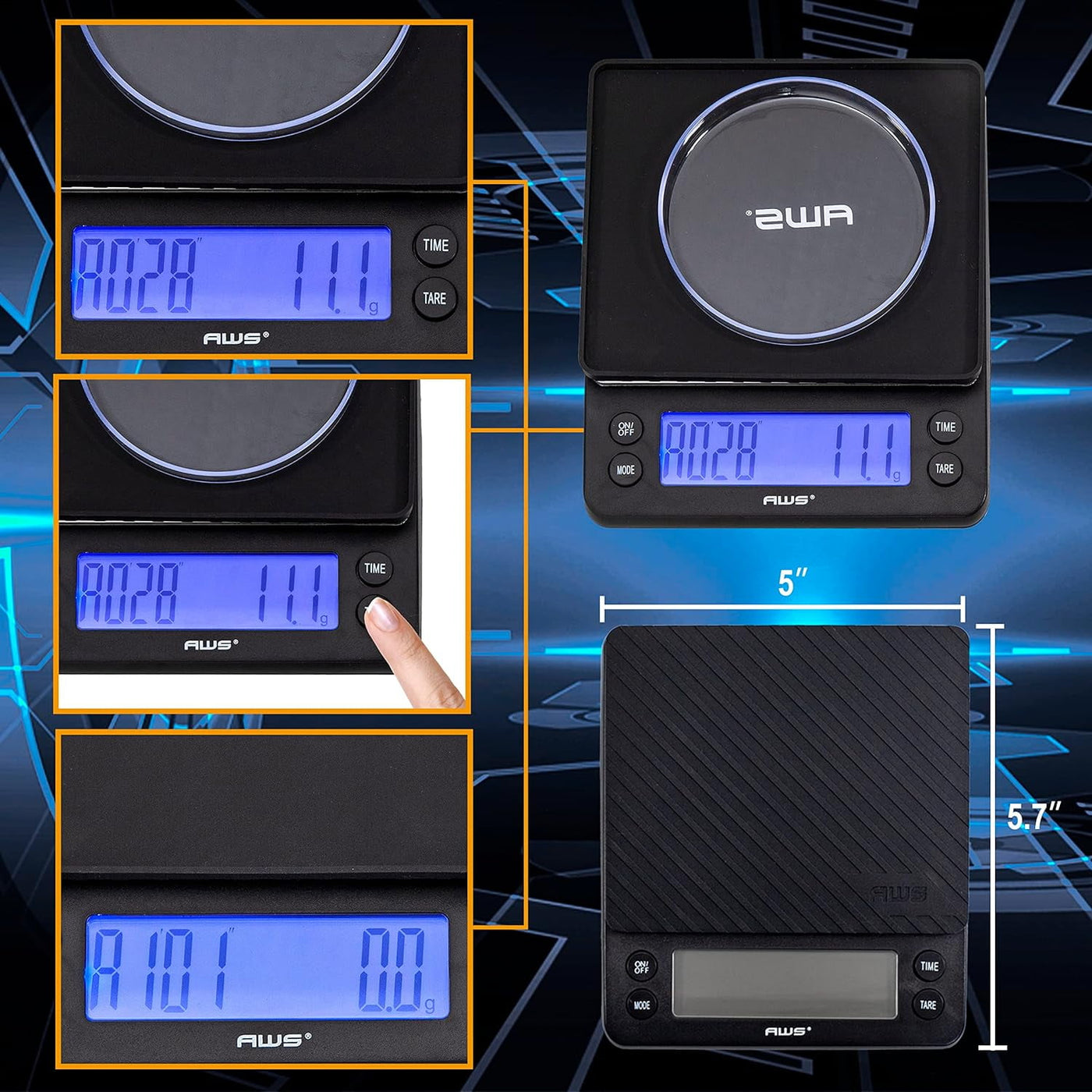 Digital Coffee Scale with Back-lit Lcd, 3000g, for Accurate Kitchen, Food and Portion Weighing, Durable Design for Daily Home Use
