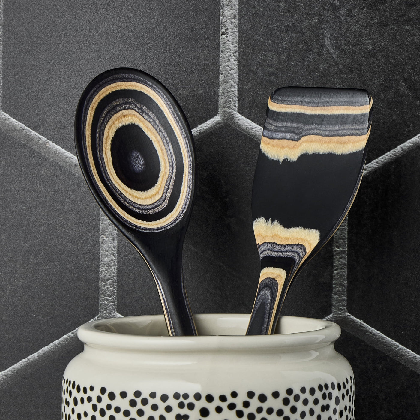 Nonstick Pakka Wood Spoon Black, for Cooking, Mixing, Serving and Nonstick Cookware, Durable Design for Daily Home Use