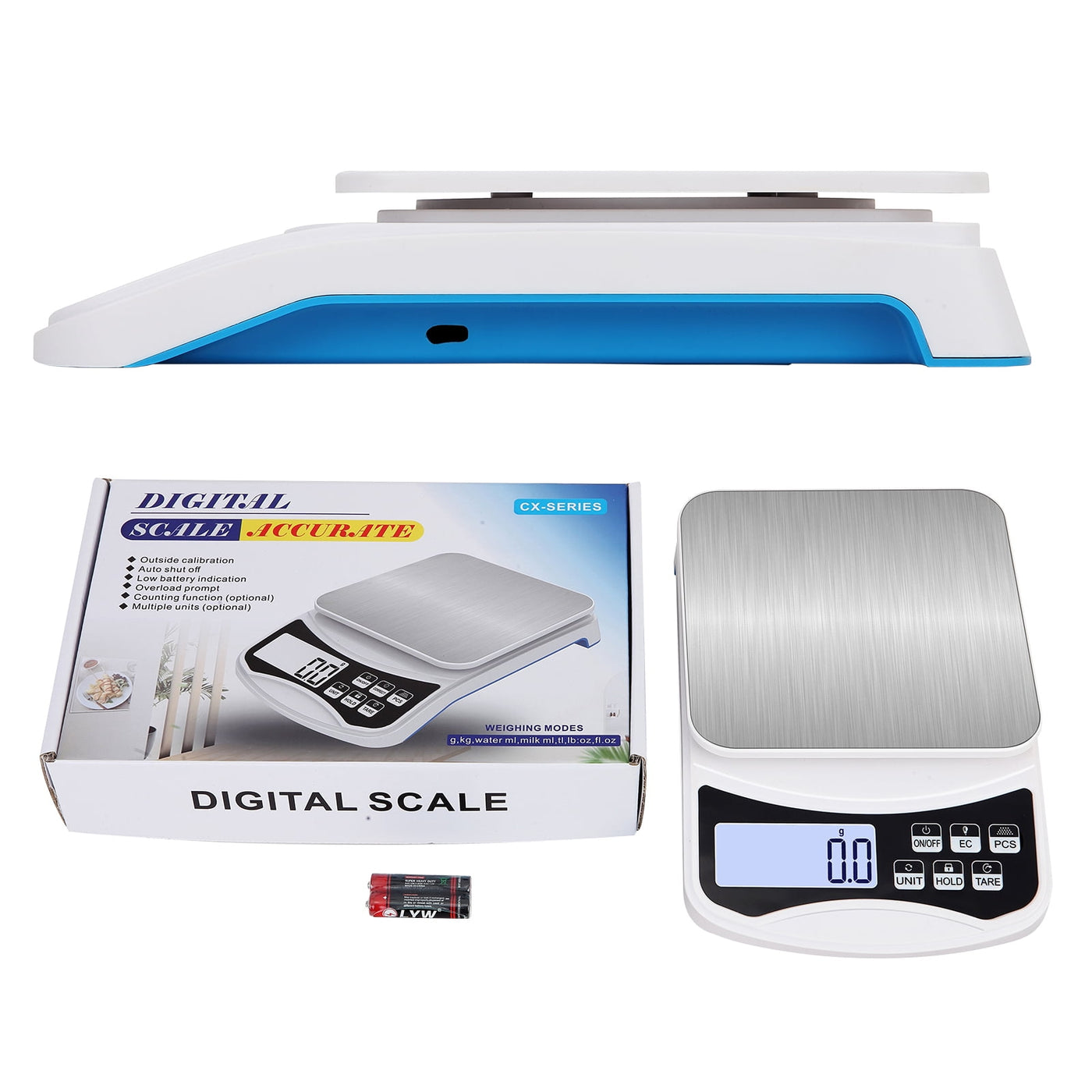 Jelloo 5000g X 0.01g Rechargeable Digital Lab Scale, LCD Display Precision Analytical Balance, Jewelry and Scientific Scale for Laboratory