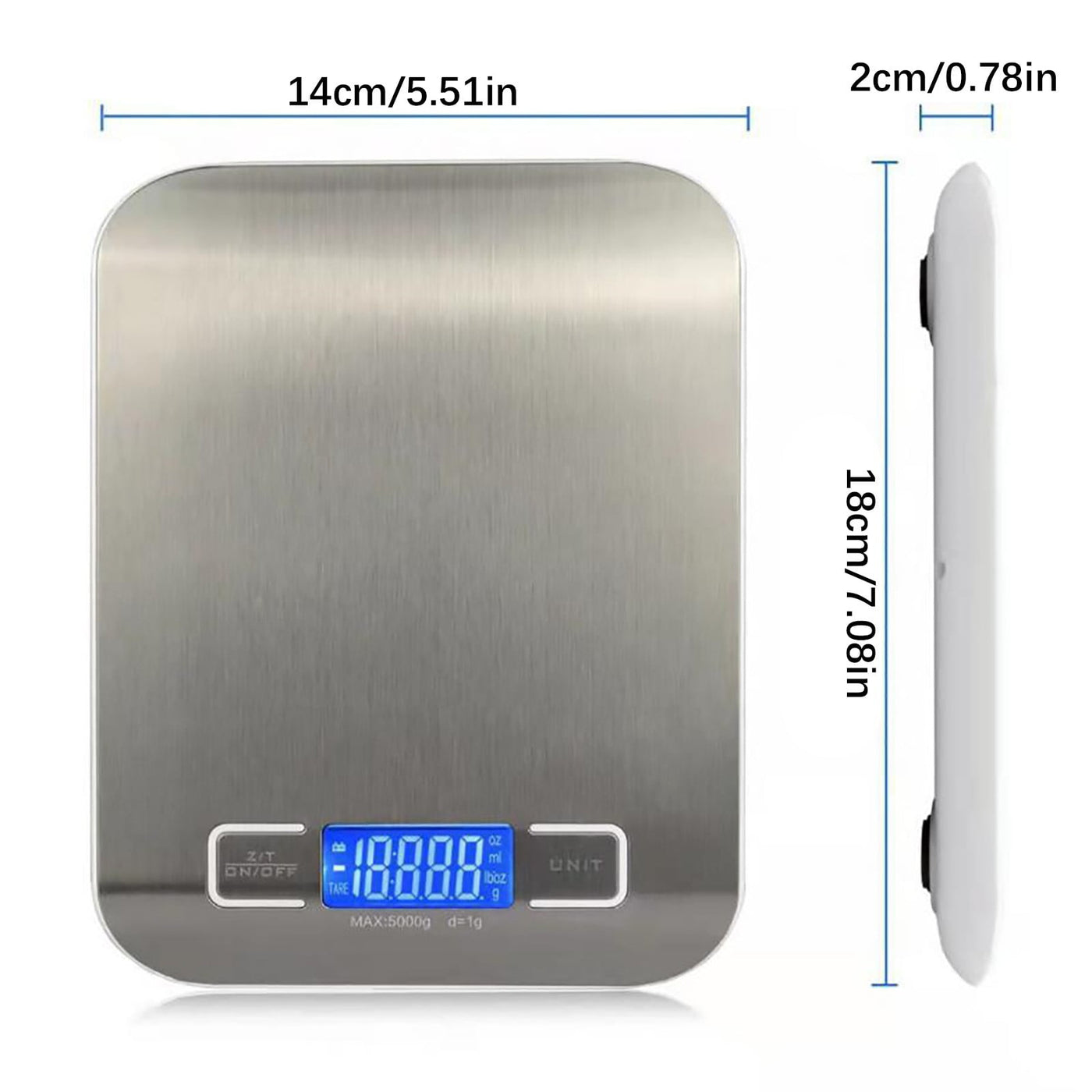 Kitchen Gadgets Kezqiaxn Food Scale 11lb Kitchen Scale with 6 Units Tare Function LCD Display 0.05oz/1g Stainless Steel Digital Food Scale Grams and