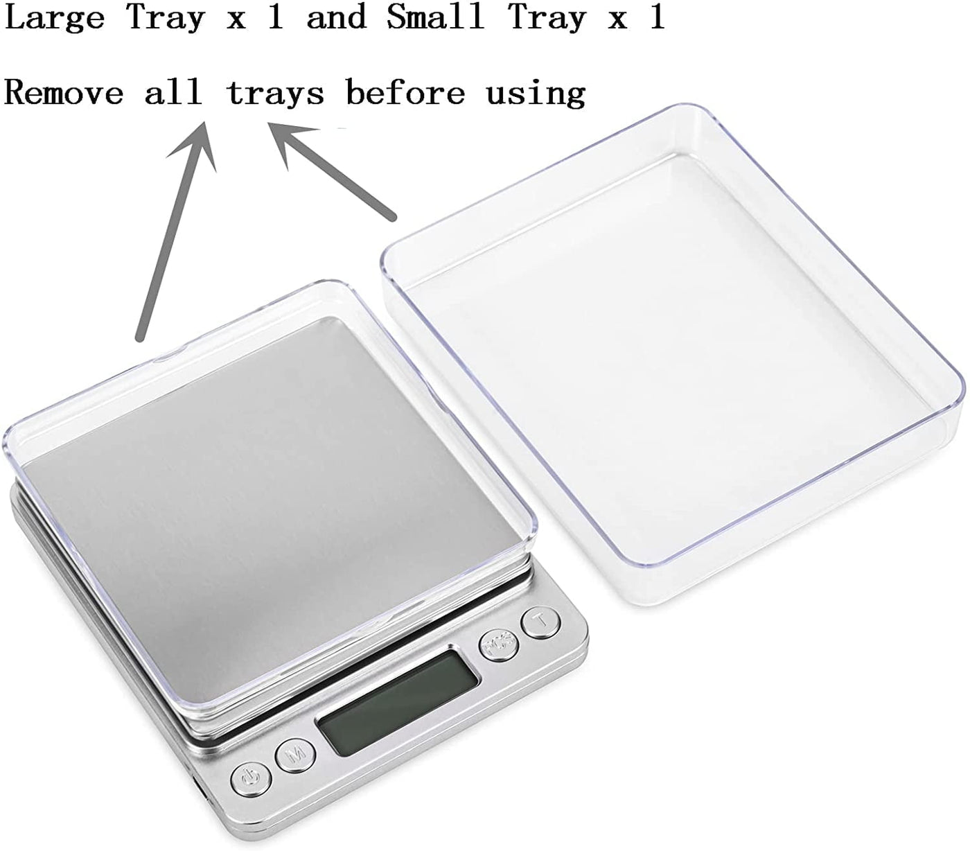 Somnr 500g/ 0.01g Small Pocket Jewelry Scale, Digital Kitchen Scale with 2 Trays, Stainless Steel Gram Scales Weight Gram and Oz, Digital Herb Scale