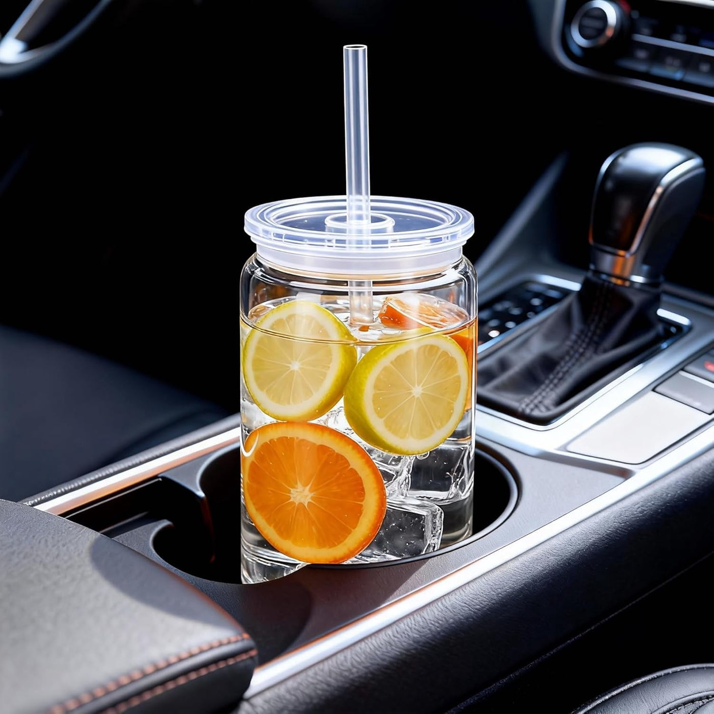 2-Pack Clear Plastic Tumblers with Lids and Straws Each Holding 16 Ounces Perfect for Iced Coffee Water Milk Beer Juice and Other Beverages