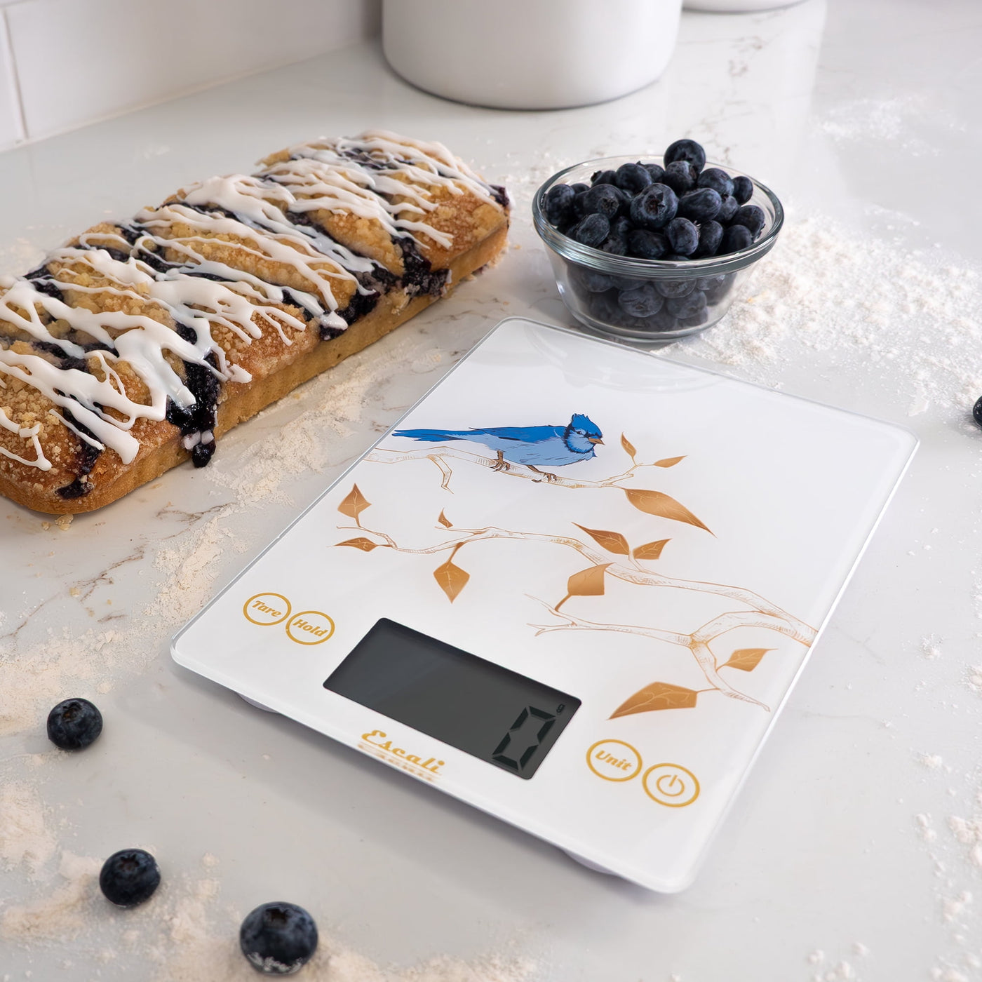 Arti Blue Jay Glass Digital Scale, White, for Accurate Kitchen, Food and Portion Weighing, Durable Design for Daily Home Use